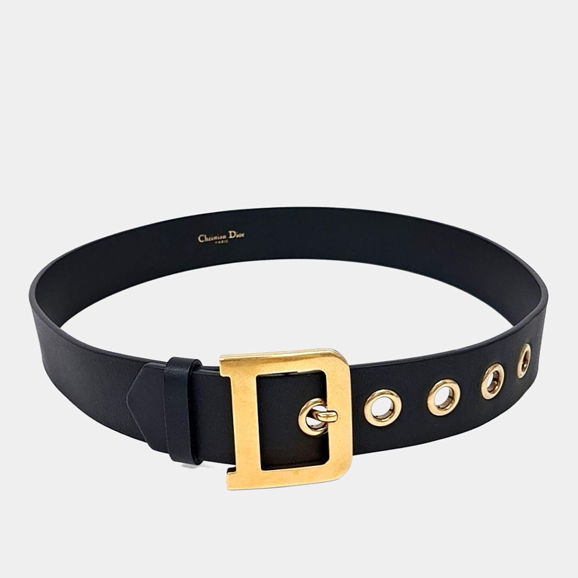 مملوكة مسبقًا Christian Dior Leather Quake Belt