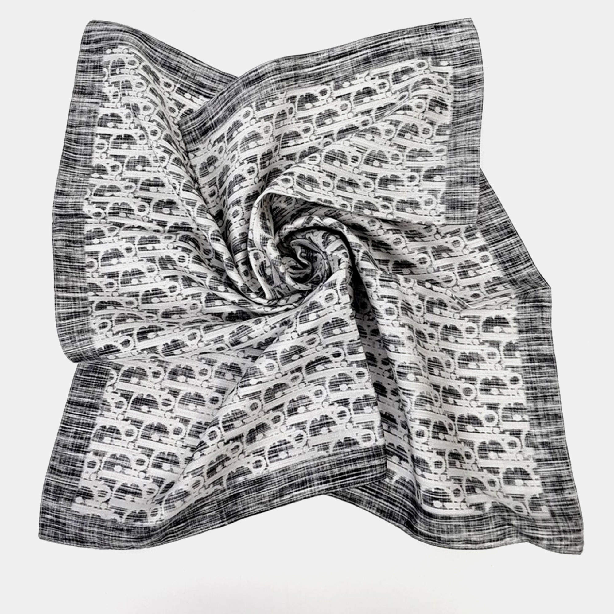 Pre Owned Dior Homme Oblique Black/Multicolor Silk Scarf