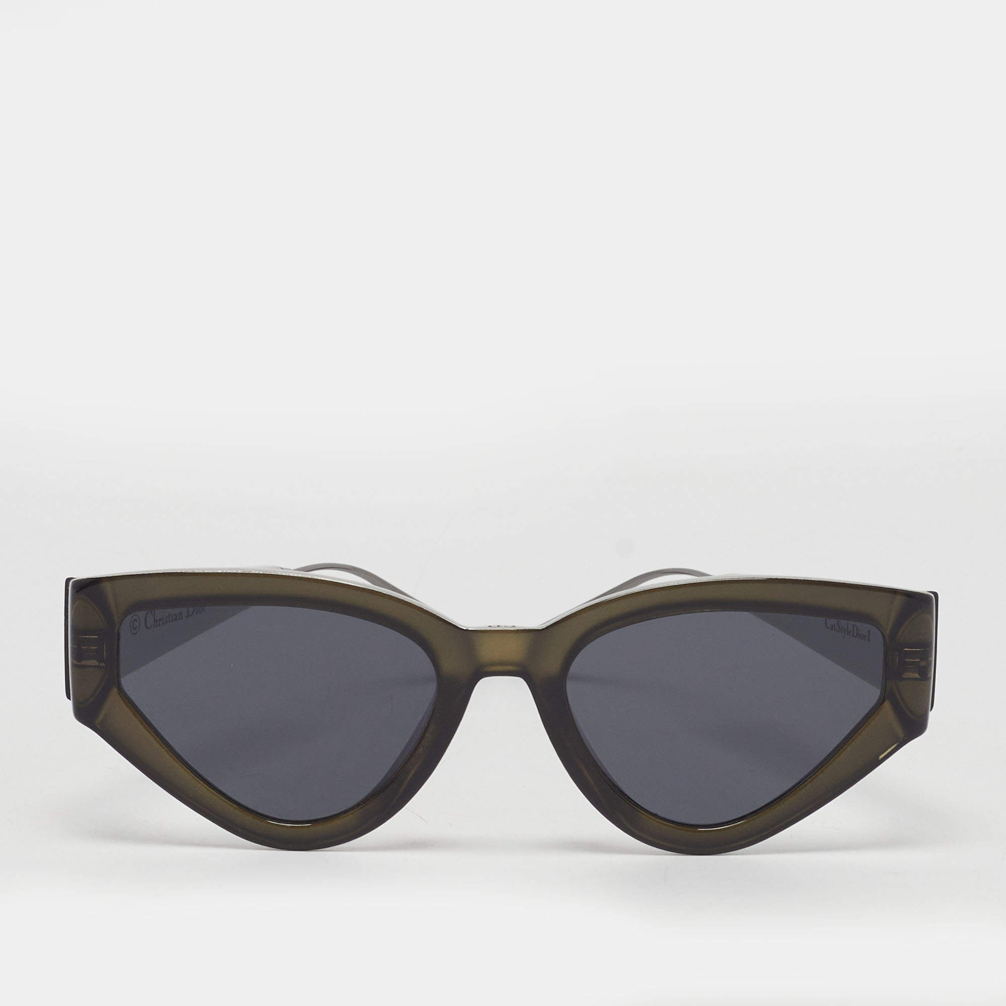 Pre Owned Dior Green/Grey CatStyleDior1 KB72K Cat Eye Sunglasses
