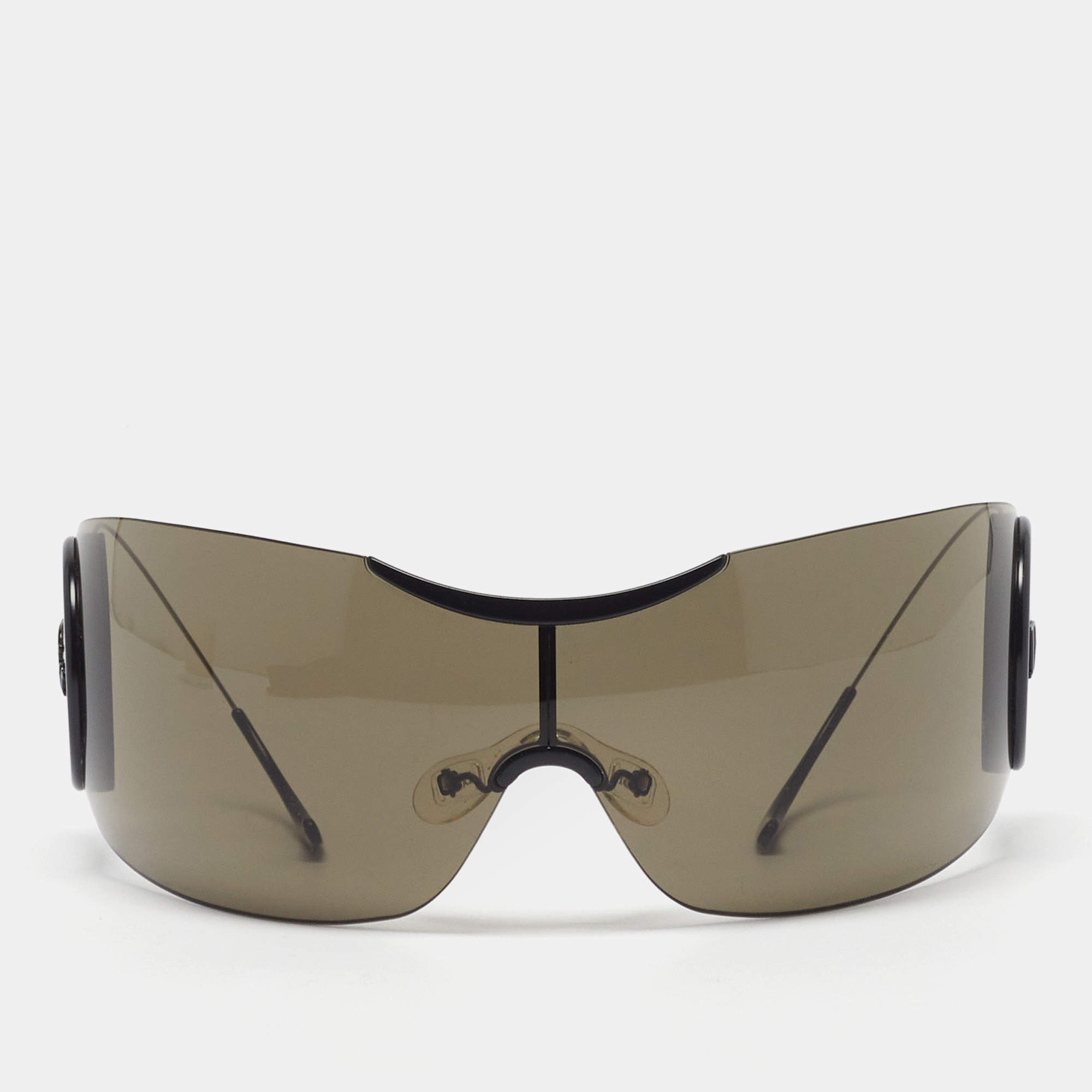 Pre Owned Dior Black Sport 3 003TY Shield Sunglasses 