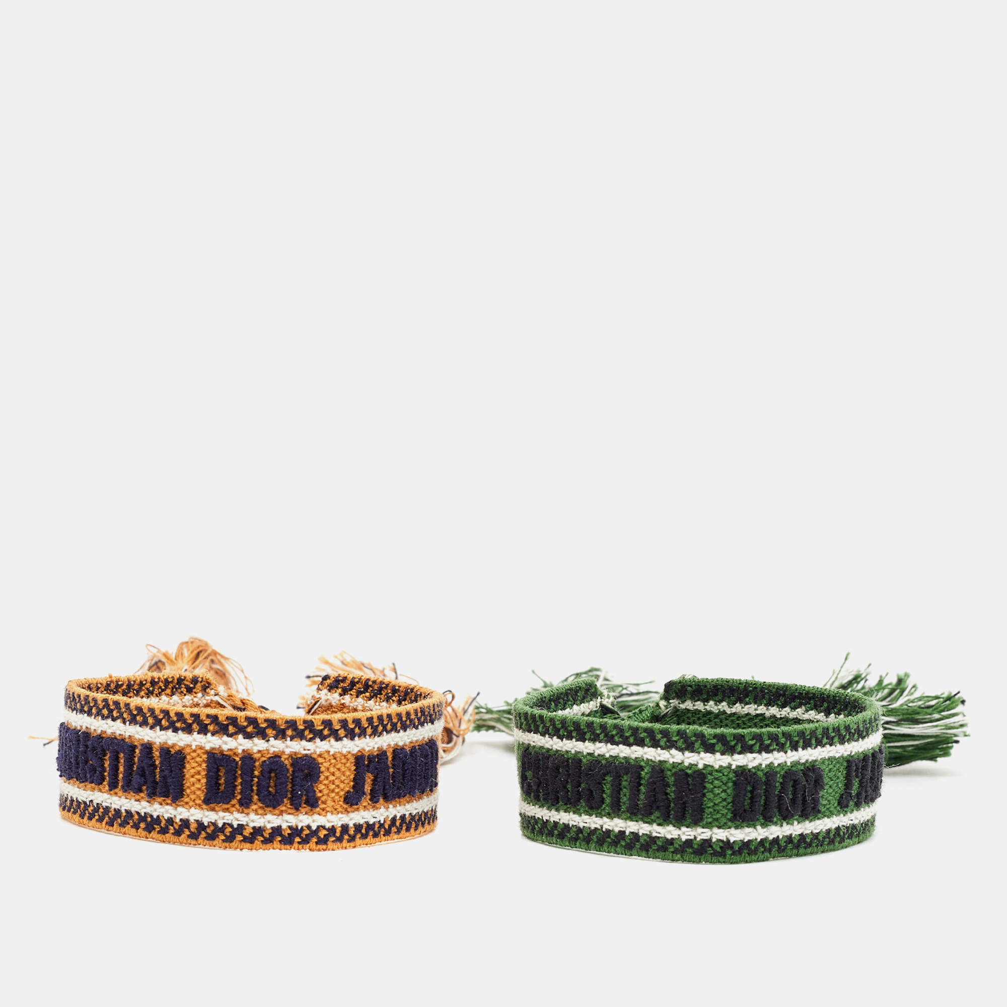 Pre Owned Dior J'Adior Fabric Friendship Bracelet Set of 2