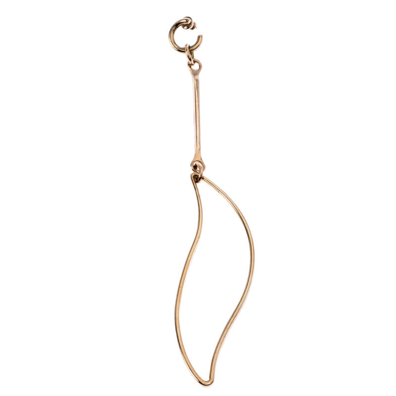 Dior Gold Tone Single Long Drop Earring
