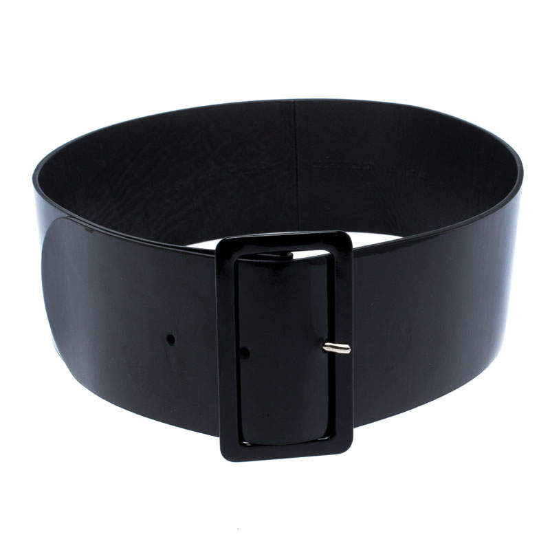 Dior Black Patent Leather Wide Waist Belt 95CM Dior | The Luxury Closet