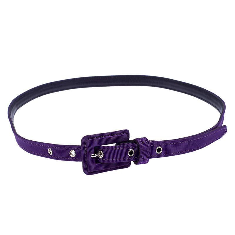 Dior Purple Fabric Slim Buckle Belt 87CM
