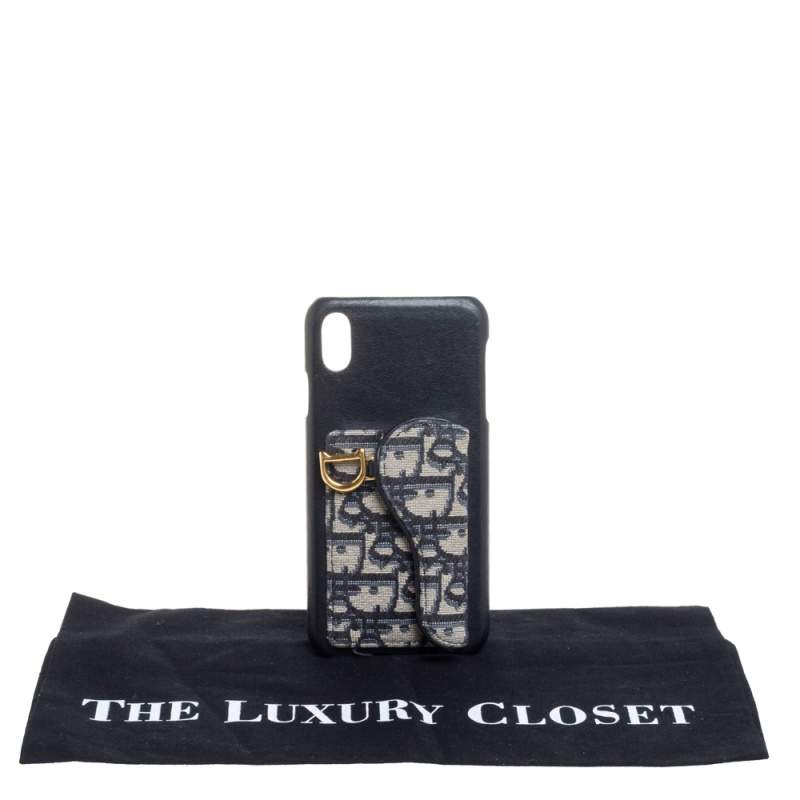 Dior Blue Oblique Jacquard Canvas and Leather iPhone XS Max Case Dior TLC