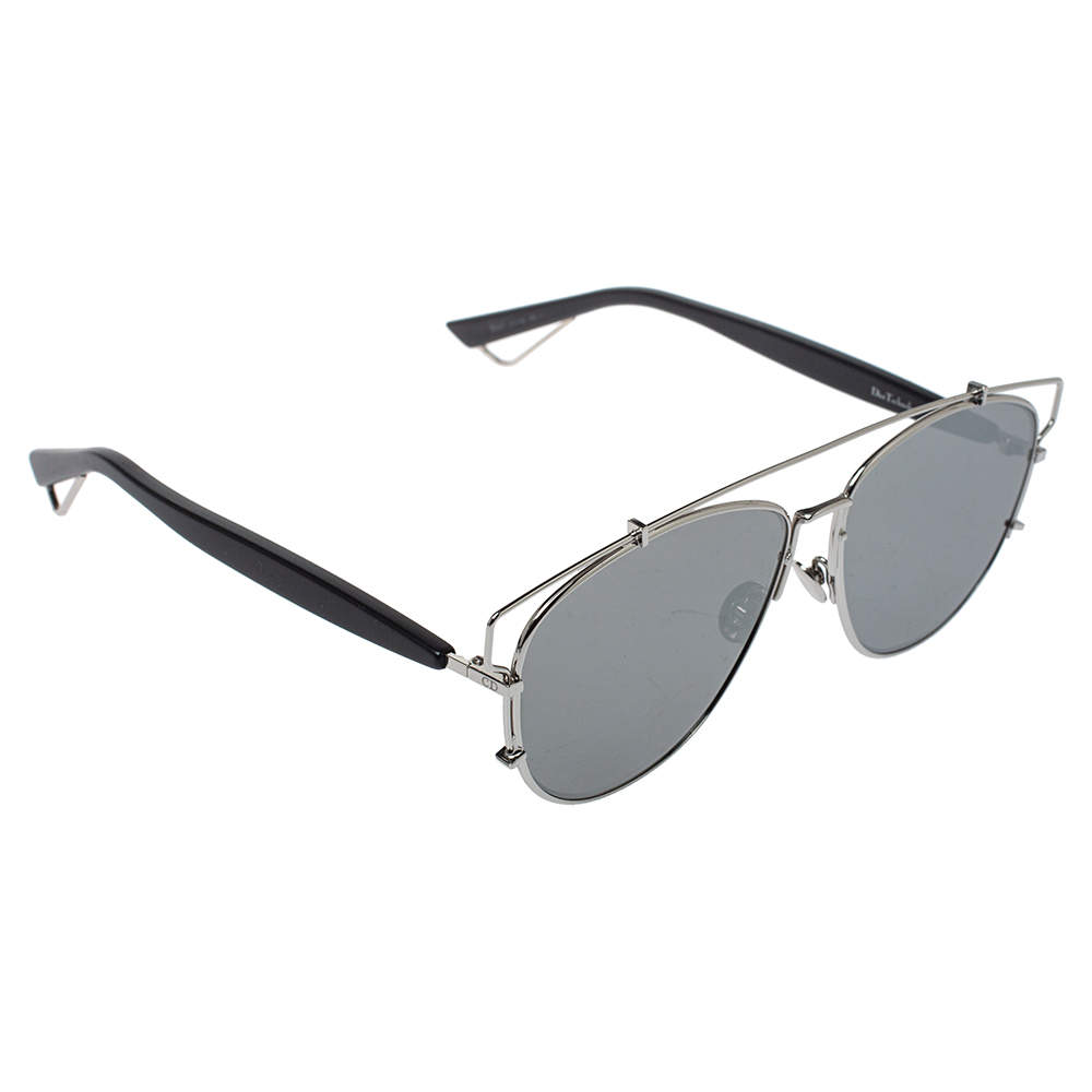 Dior Silver/Brown Mirror Dior Technologic Aviator Sunglasses