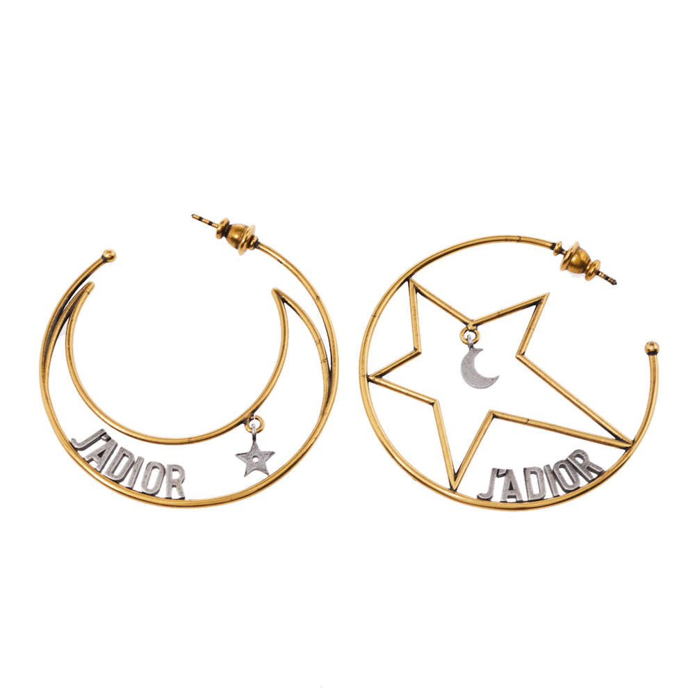 dior star and moon earrings