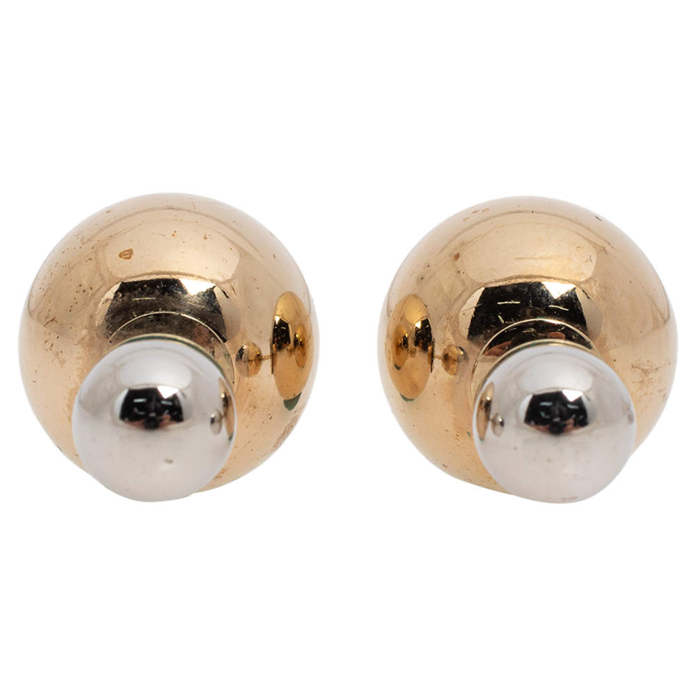 مملوكة مسبقًا Dior Two Tone Mise En Dior Tribales Stud Earrings