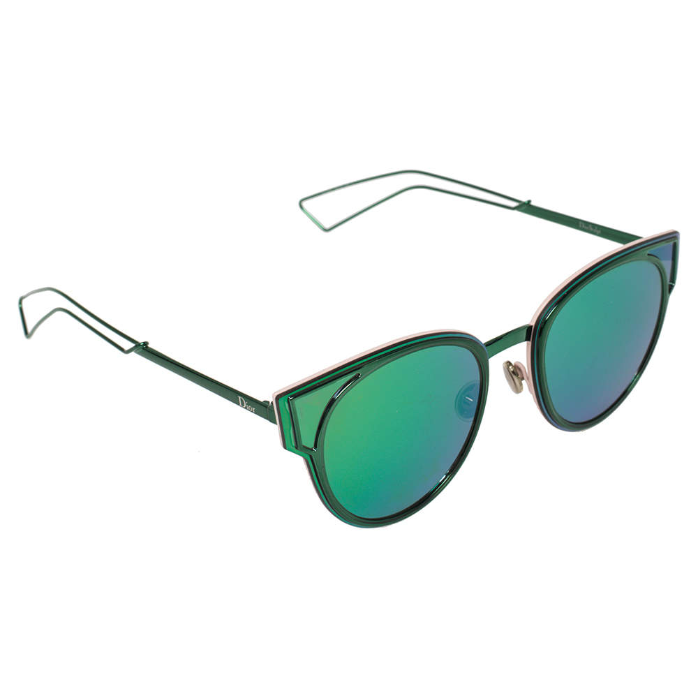 Pre Owned Dior Green Tone/ Green & Purple DiorSculpt Cat Eye Sunglasses
