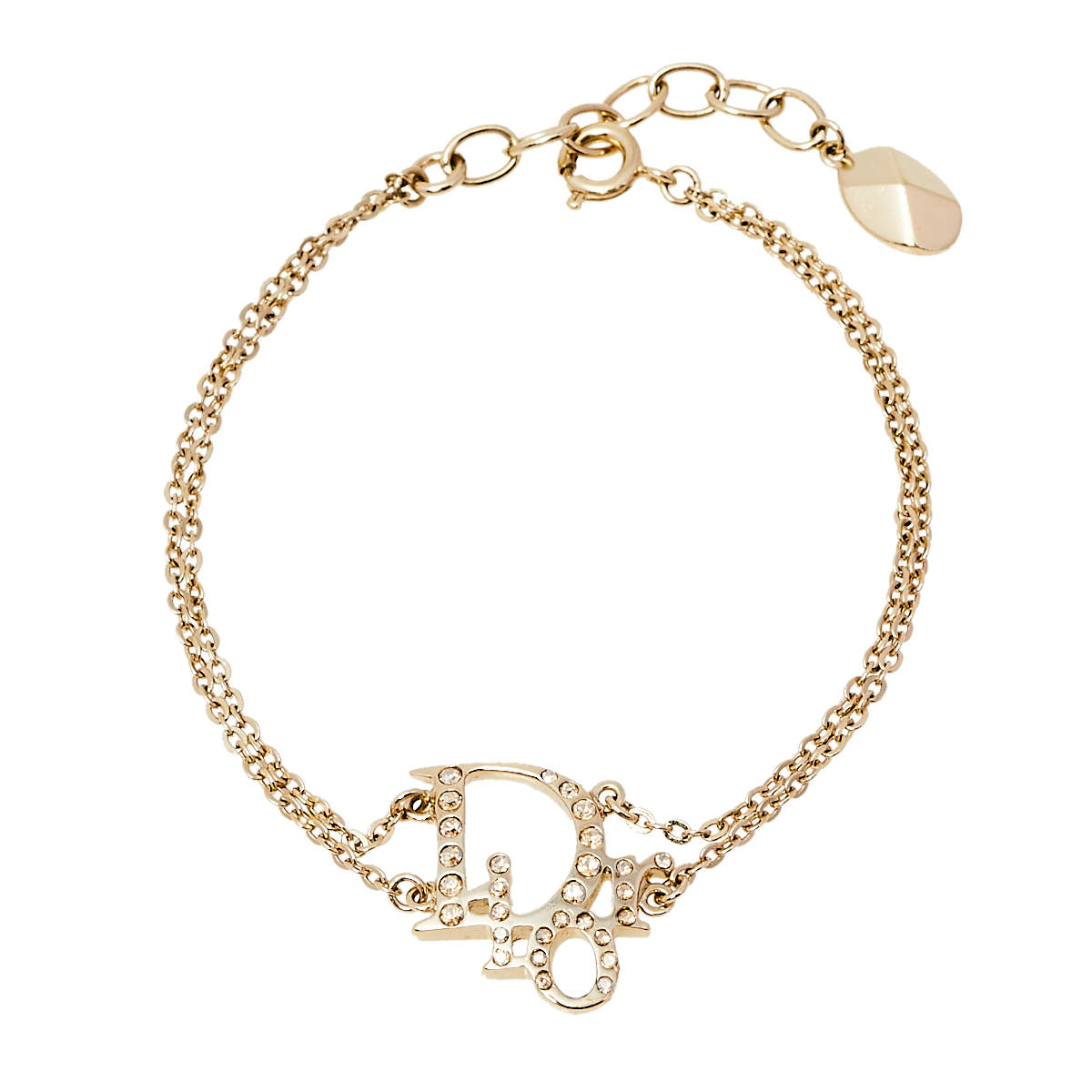 Pre Owned سوار ديور أوبليك كريستال ومعدن ذهبي اللون