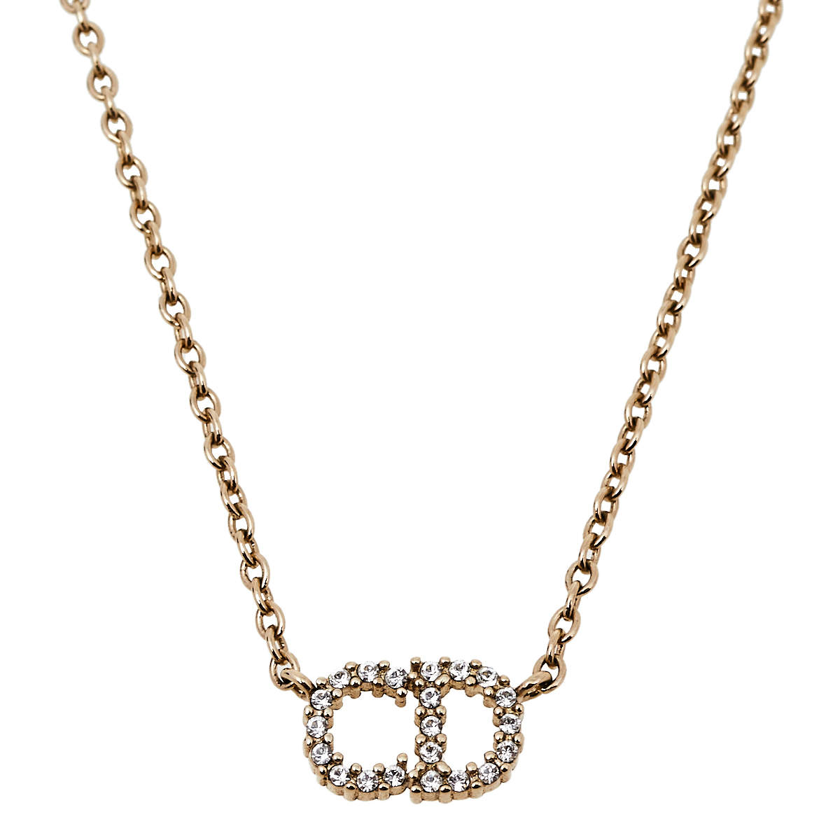 Dior Gold Tone Crystal Clair D Lune Necklace
