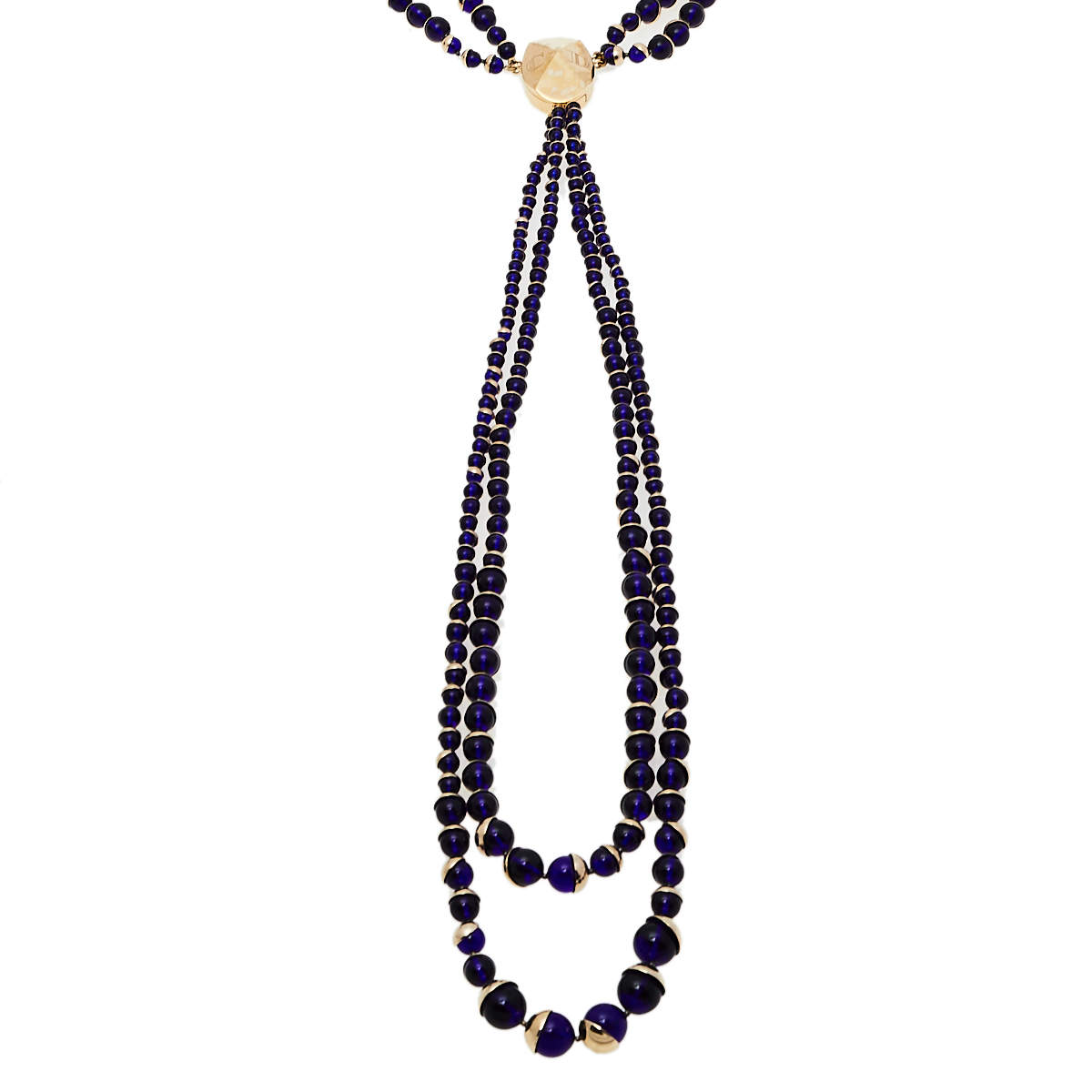 Pre Owned Dior Mise en Dior Blue Beaded Multi Strand Necklace