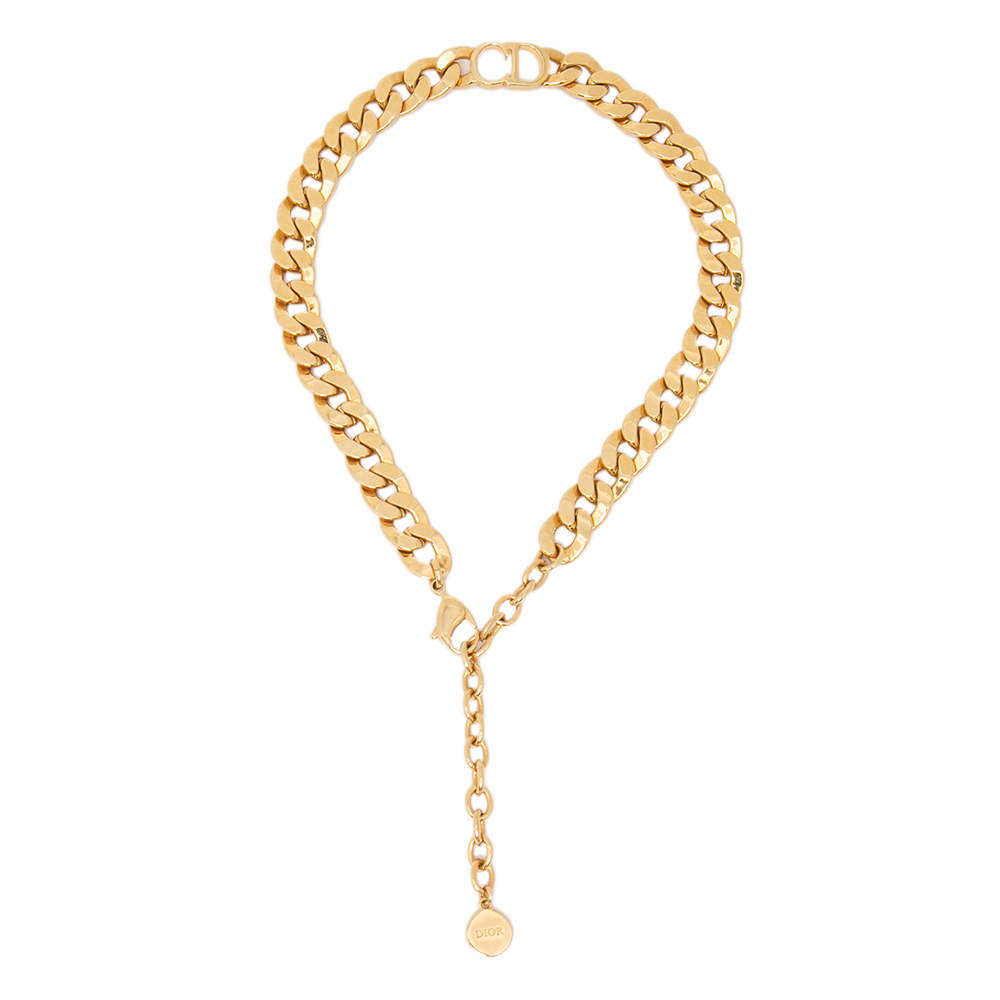 Pre Owned Dior Gold Tone Danseuse Étoile CD Choker Necklace