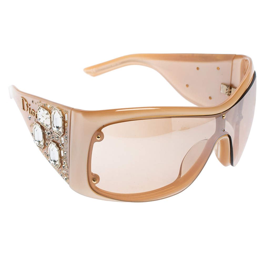 Dior Beige / Brown Gradient On The Rocks Shield Sunglasses 