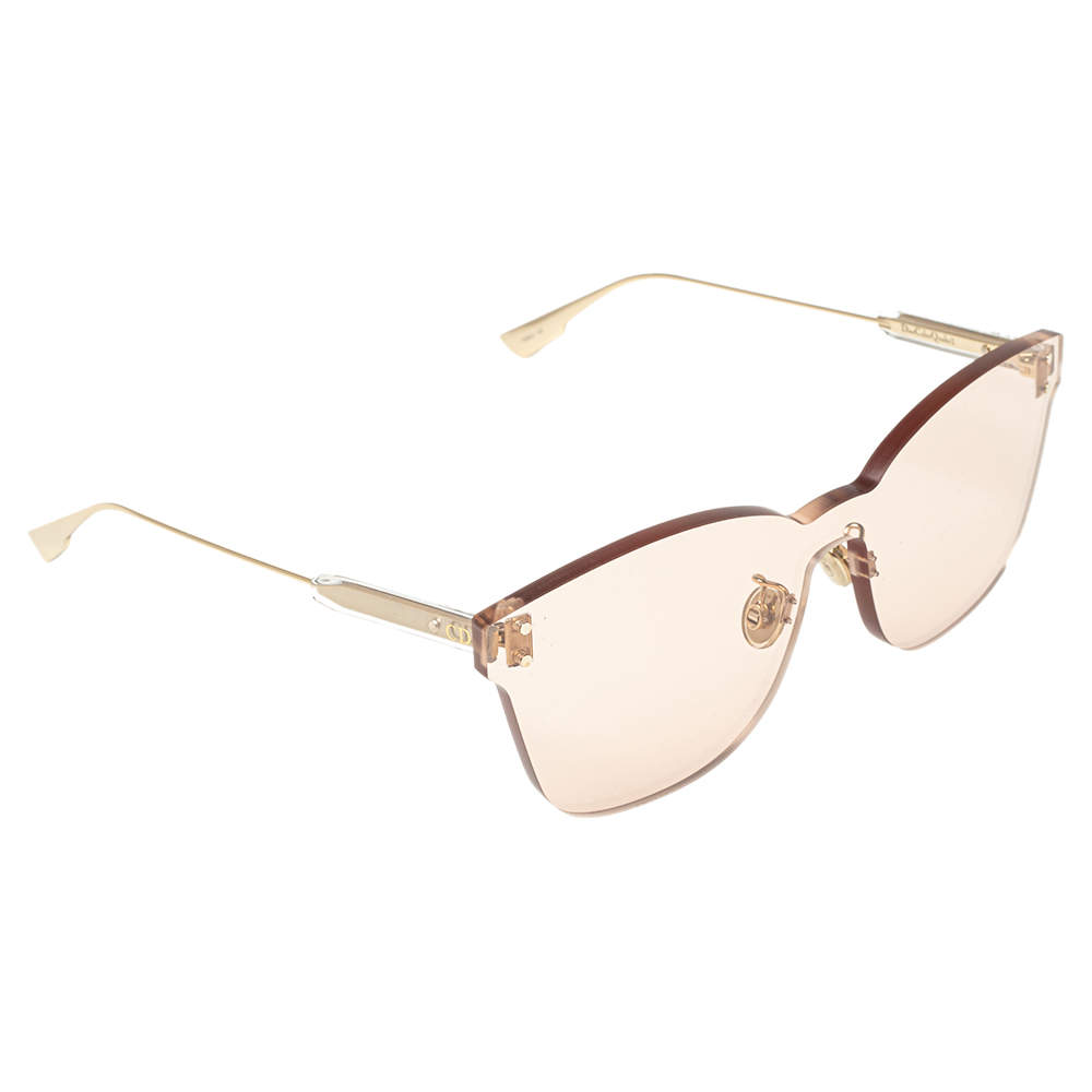 Pre Owned Dior Beige Acetate DiorColorQuake2 Frameless Square Sunglasses 