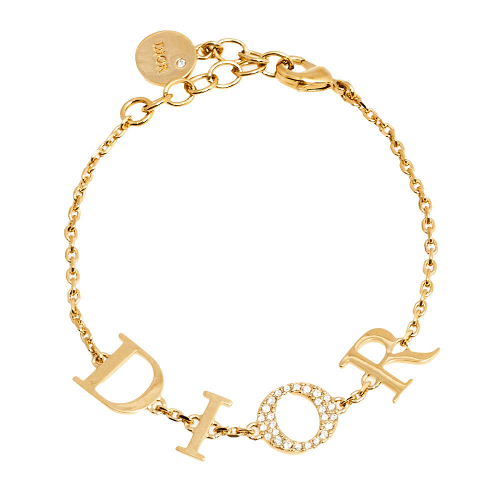 Dior Gold Tone Crystal Dio(r)evolution Bracelet Dior | The Luxury Closet