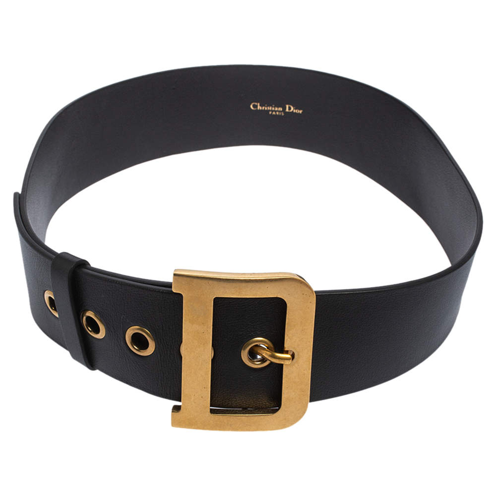 Dior Black Leather Diorquake Buckle Belt 75CM Dior | The Luxury Closet