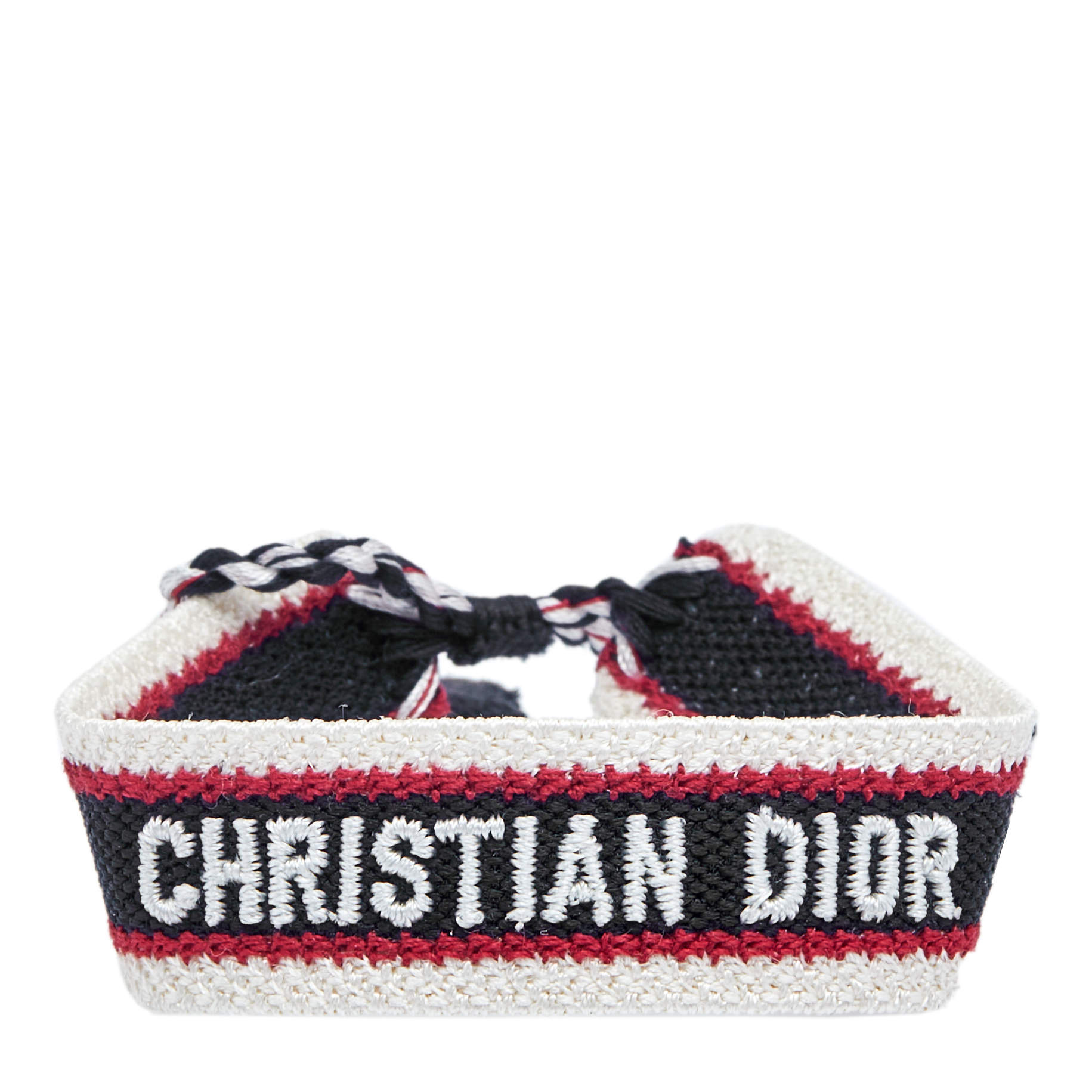 Pre Owned Dior DiorAlps Three Tone Cotton J'adior Friendship Bracelet