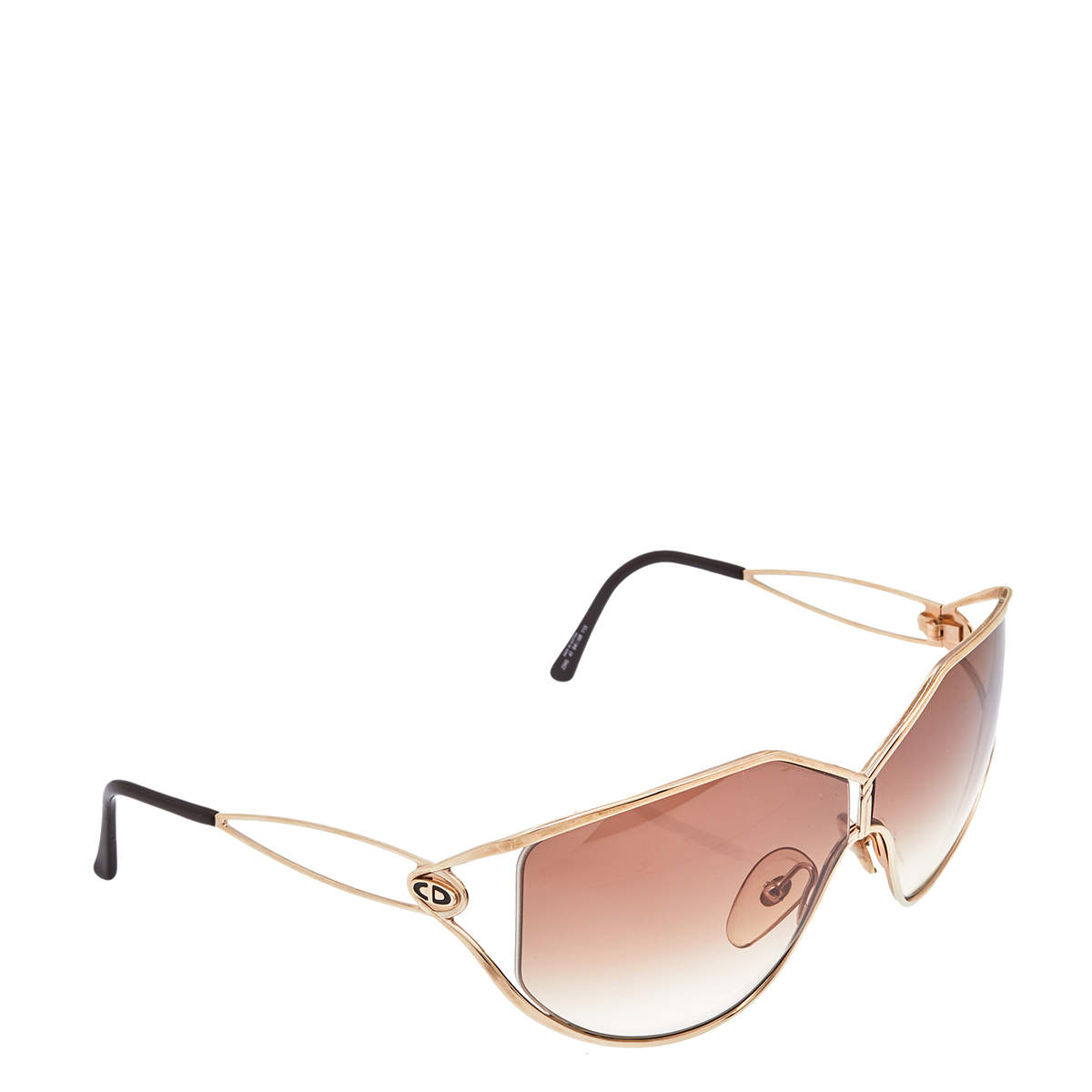 مملوكة مسبقًا Christian Dior Vintage Gold/Brown Gradient 2345 Oversized Sunglasses