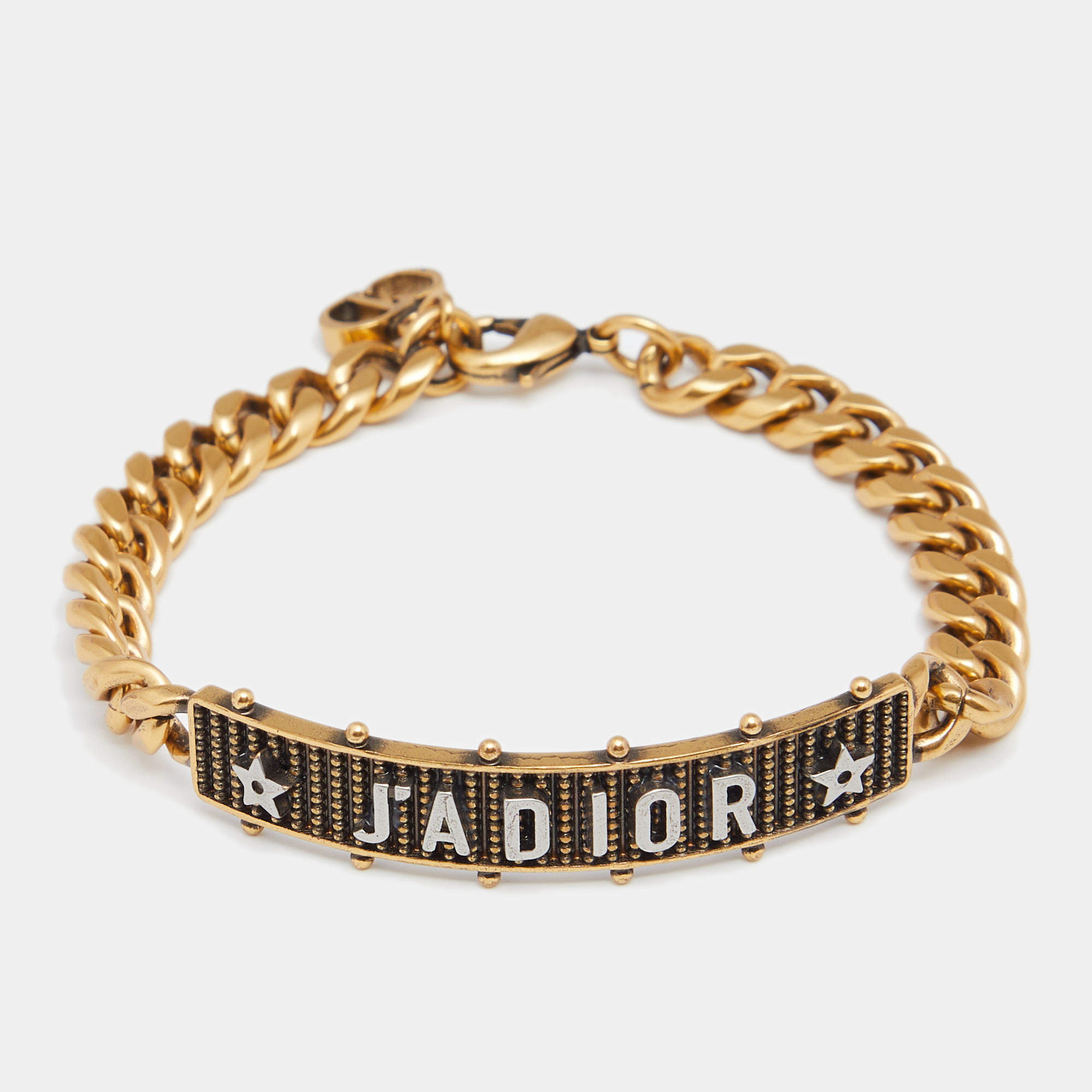 مملوكة مسبقًا Dior J'Adior Antique Two Tone Curb Chain Bracelet