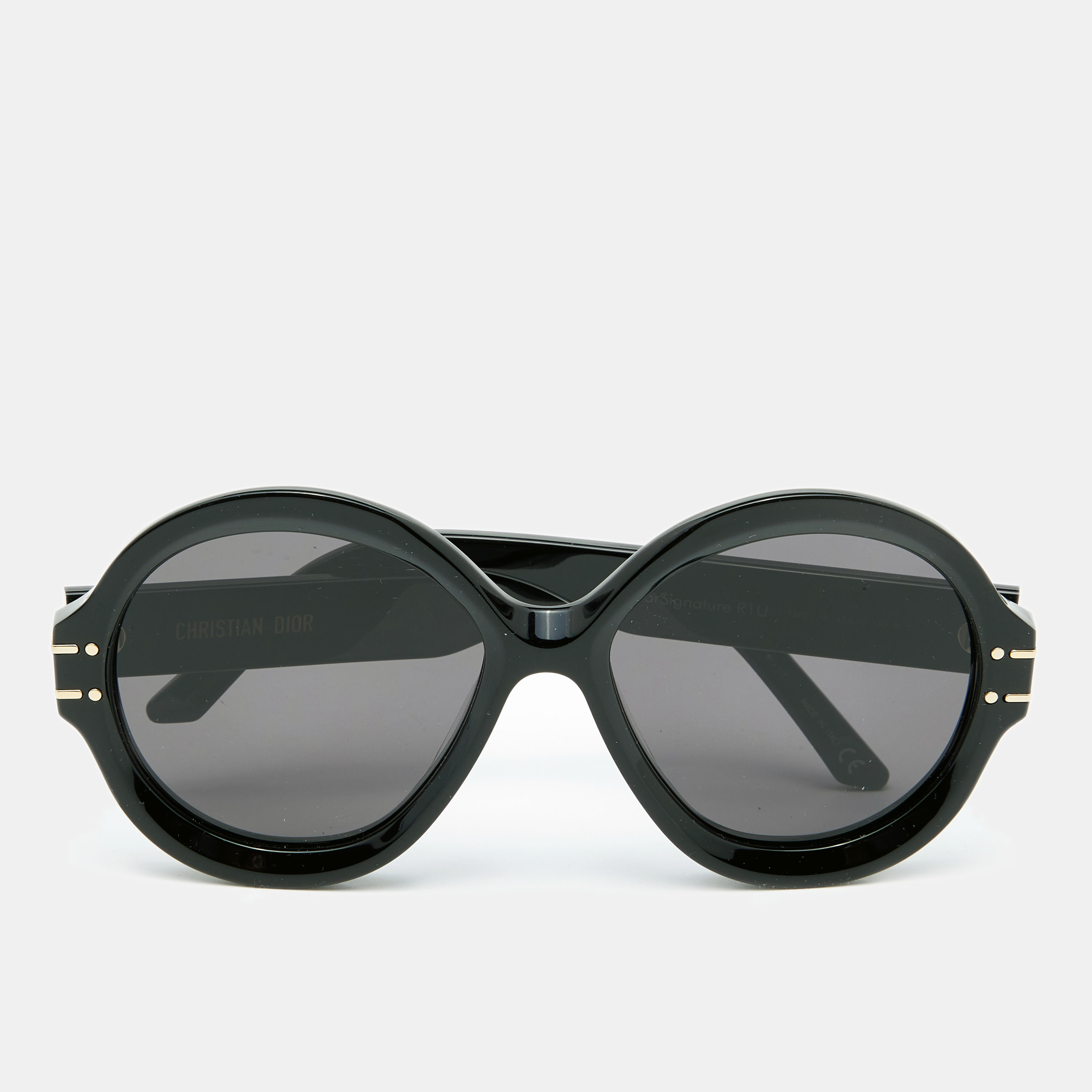 Pre Owned نظارة شمسية ديور ديورسغنتشير  R1U أسود / رصاصي مستديرة 