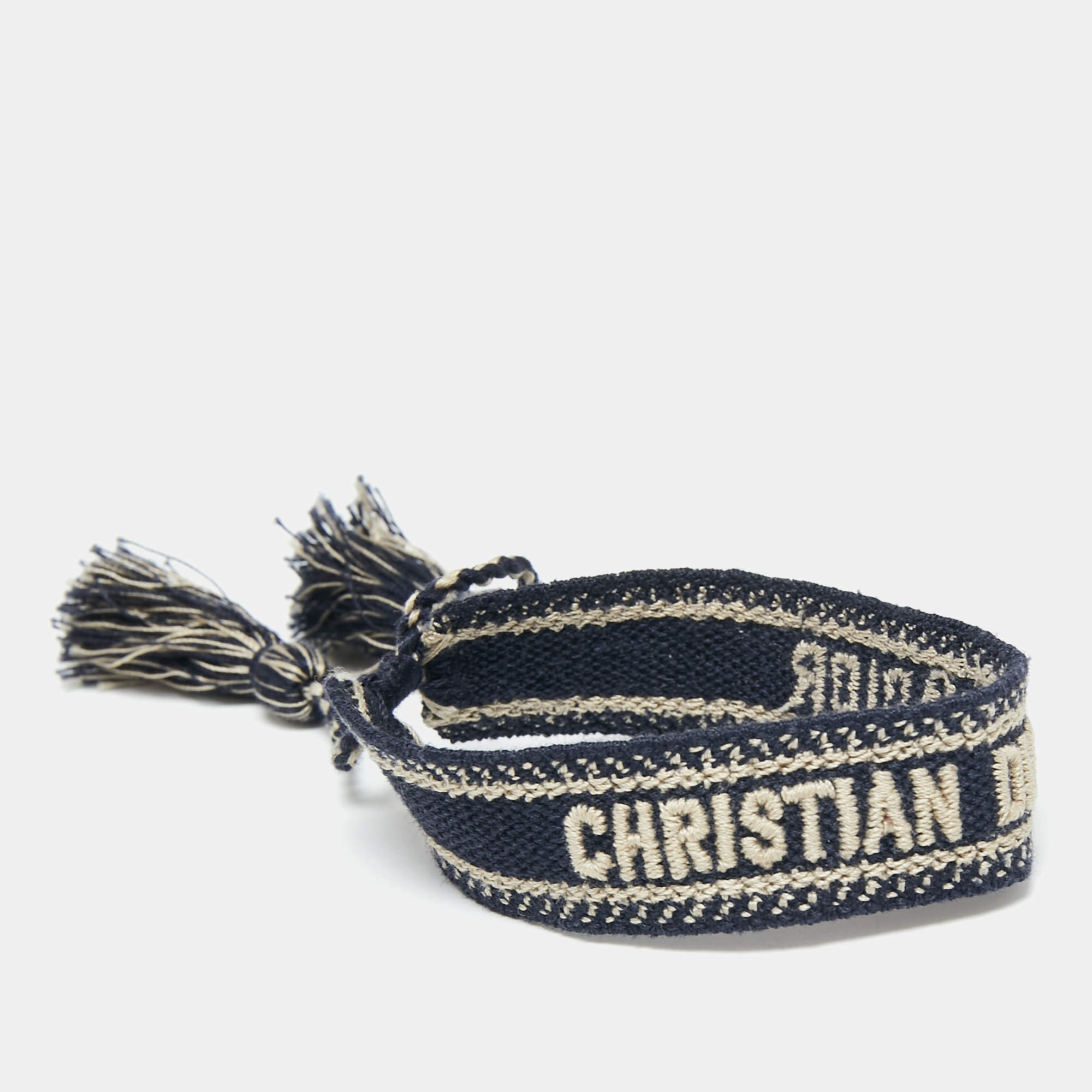 Dior Indigo Cotton Friendship Bracelets Set of 2 Dior