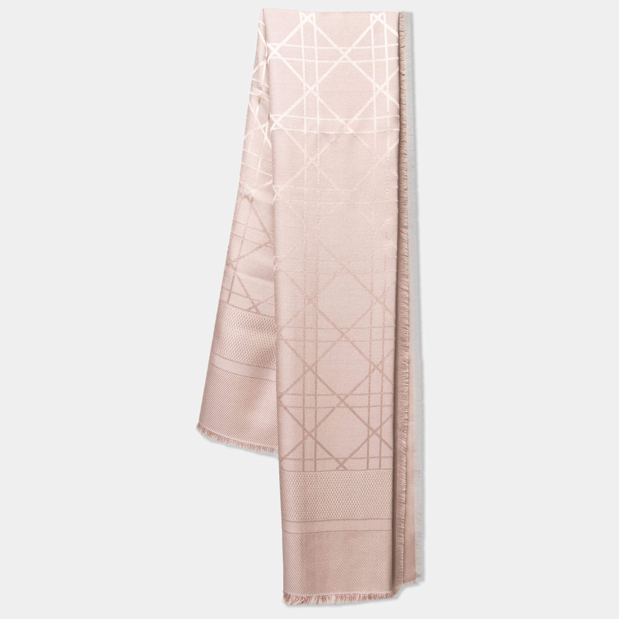 Dior Light Pink Cannage Silk & Wool Scarf Dior