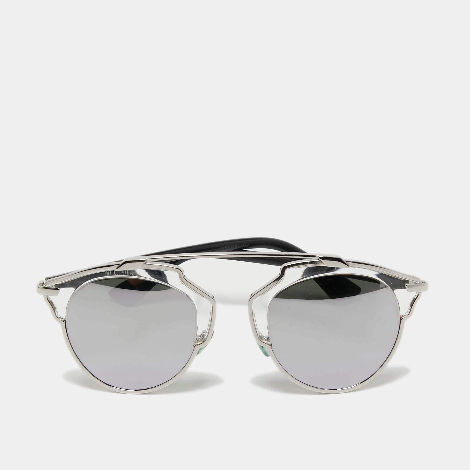 Pre Owned Dior Silver Tone/ Grey Mirrored APPDC DiorSoReal Aviator Sunglasses