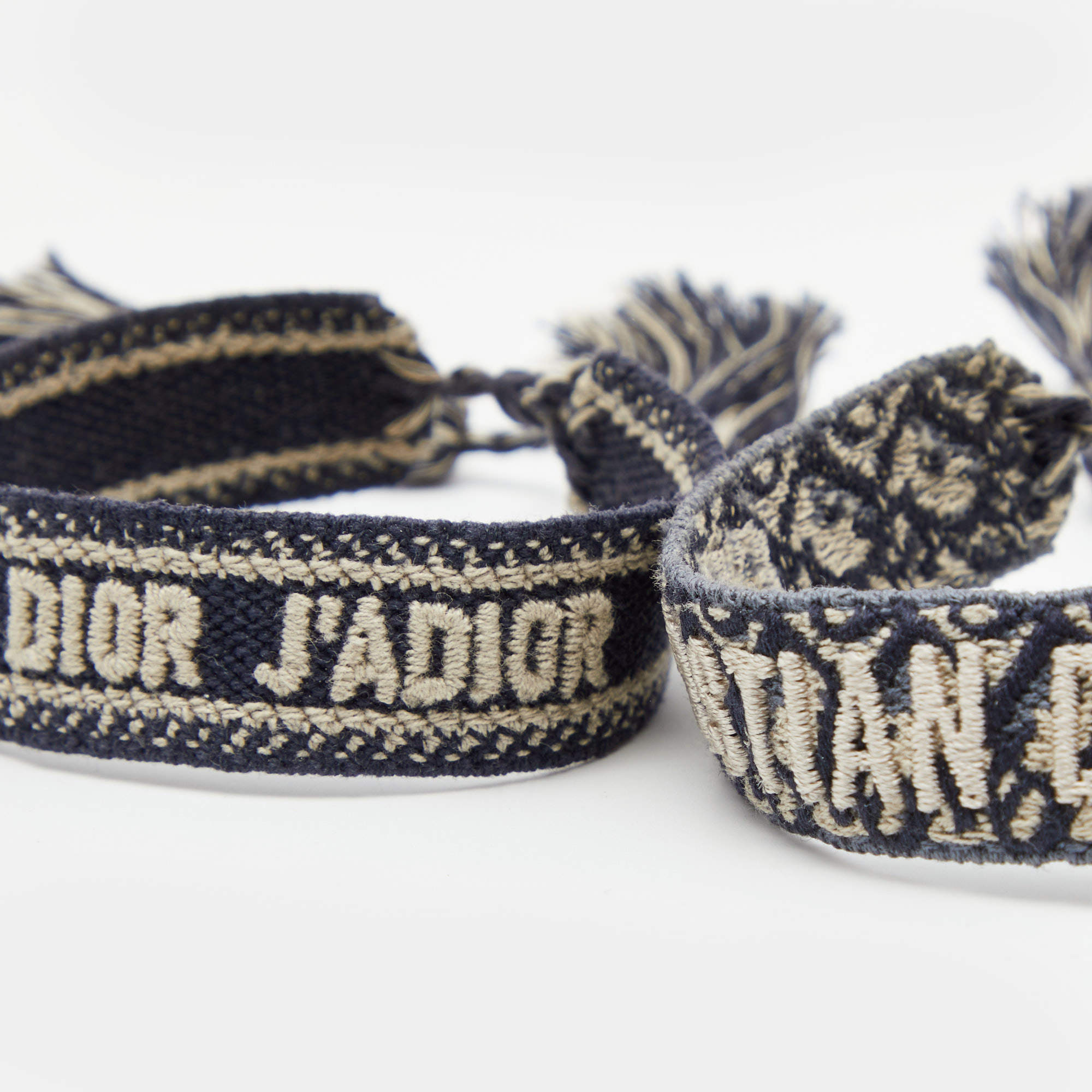 Dior Indigo Cotton Friendship Bracelets Set of 2 Dior