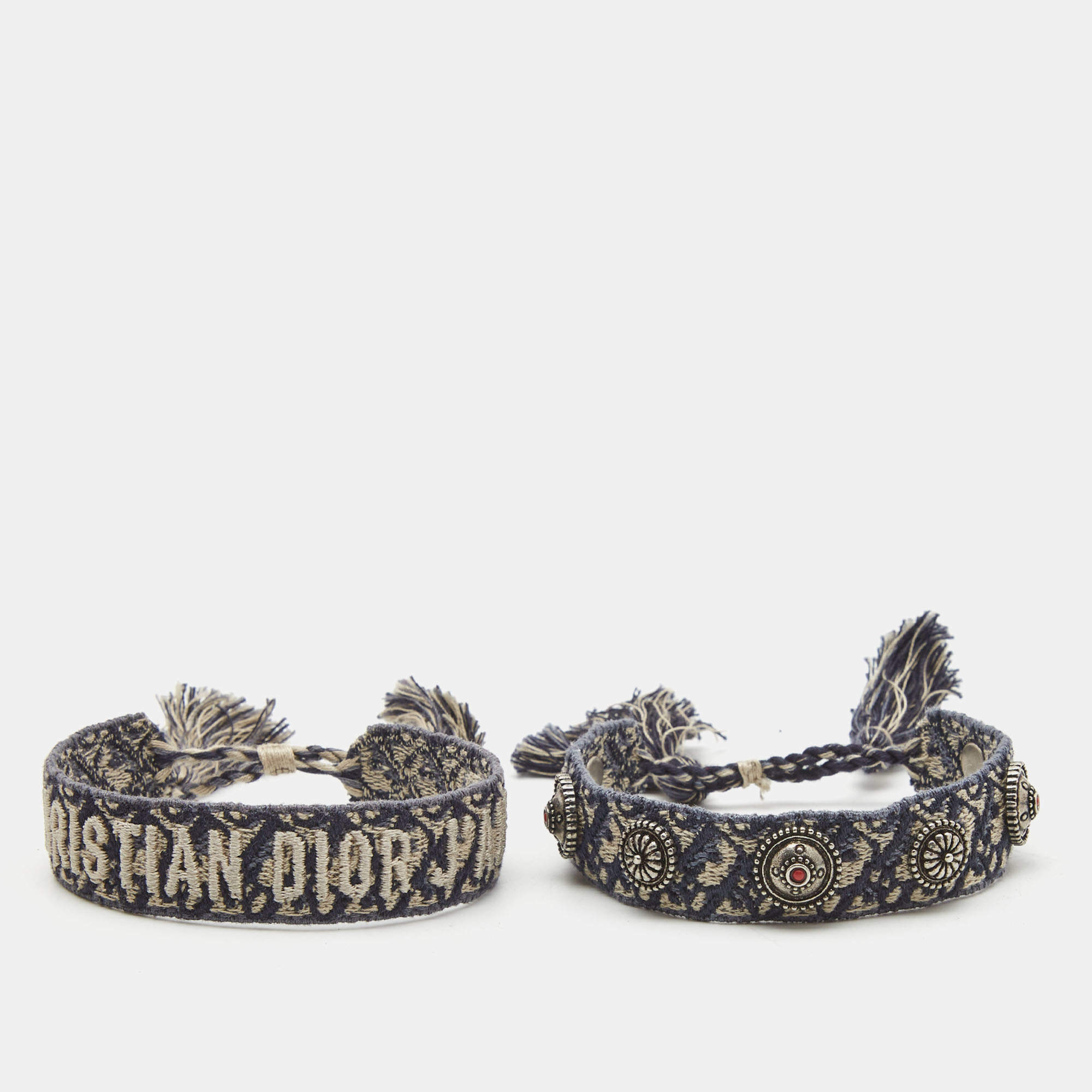 JAdior Bracelet Set Gray Dior Oblique Embroidery  DIOR VN