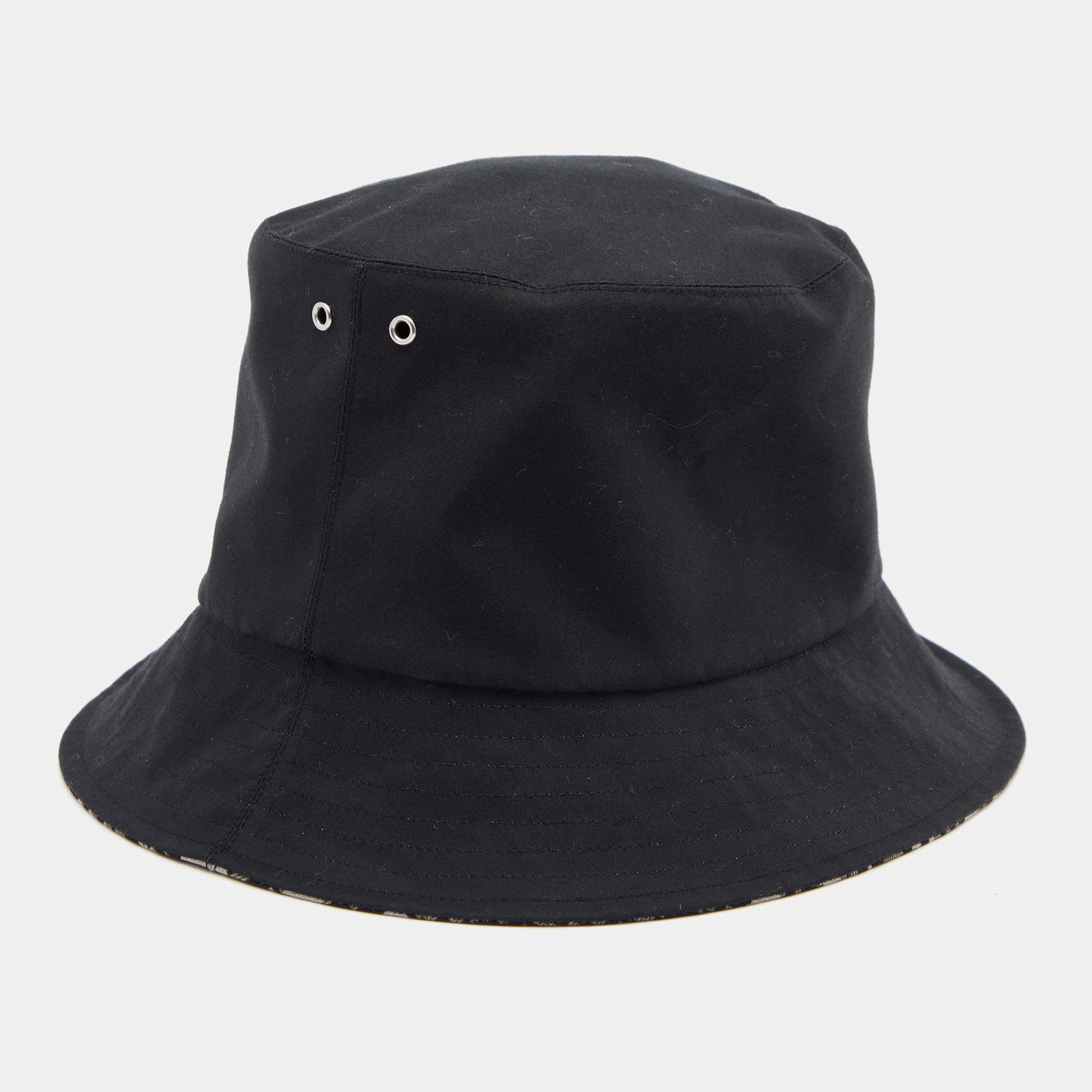 Christian Dior Black Oblique Teddy-D Brim Reversible Bucket Hat 57 Dior  TLC