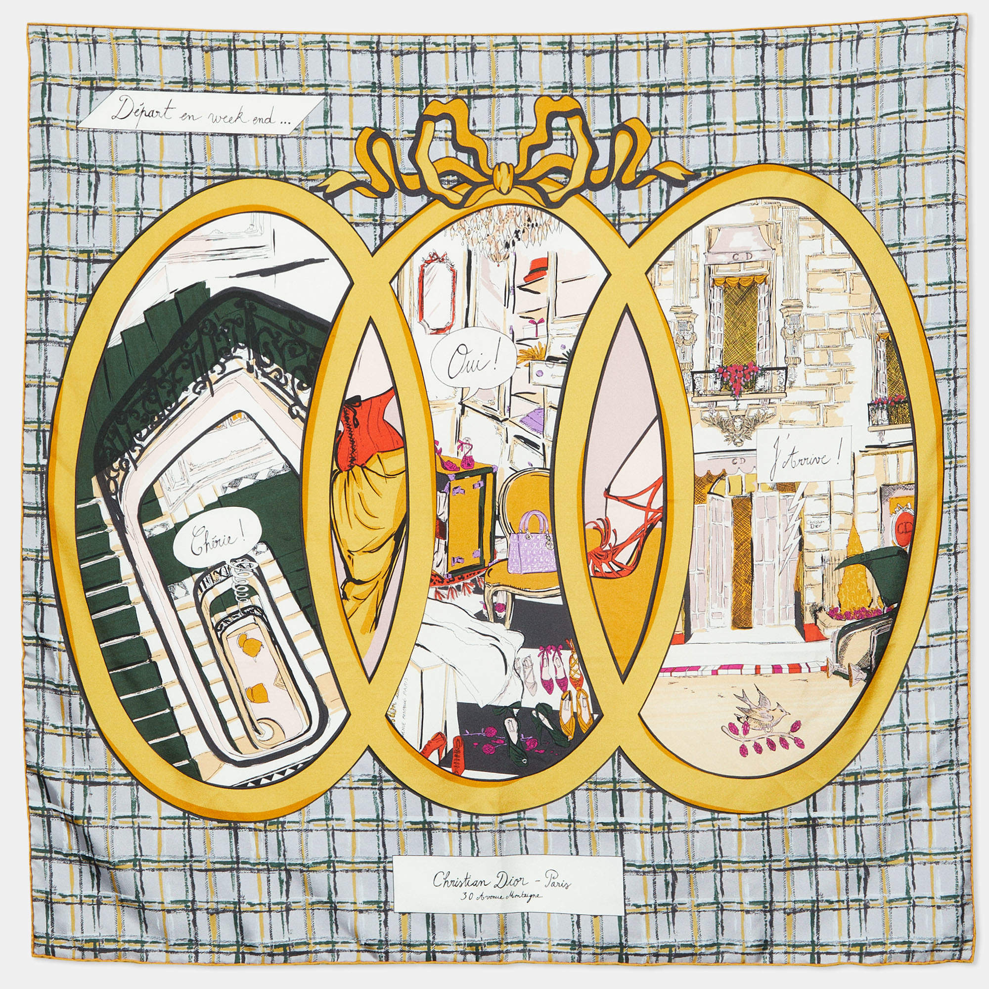 Christian Dior Multicolor printed Silk Square Scarf