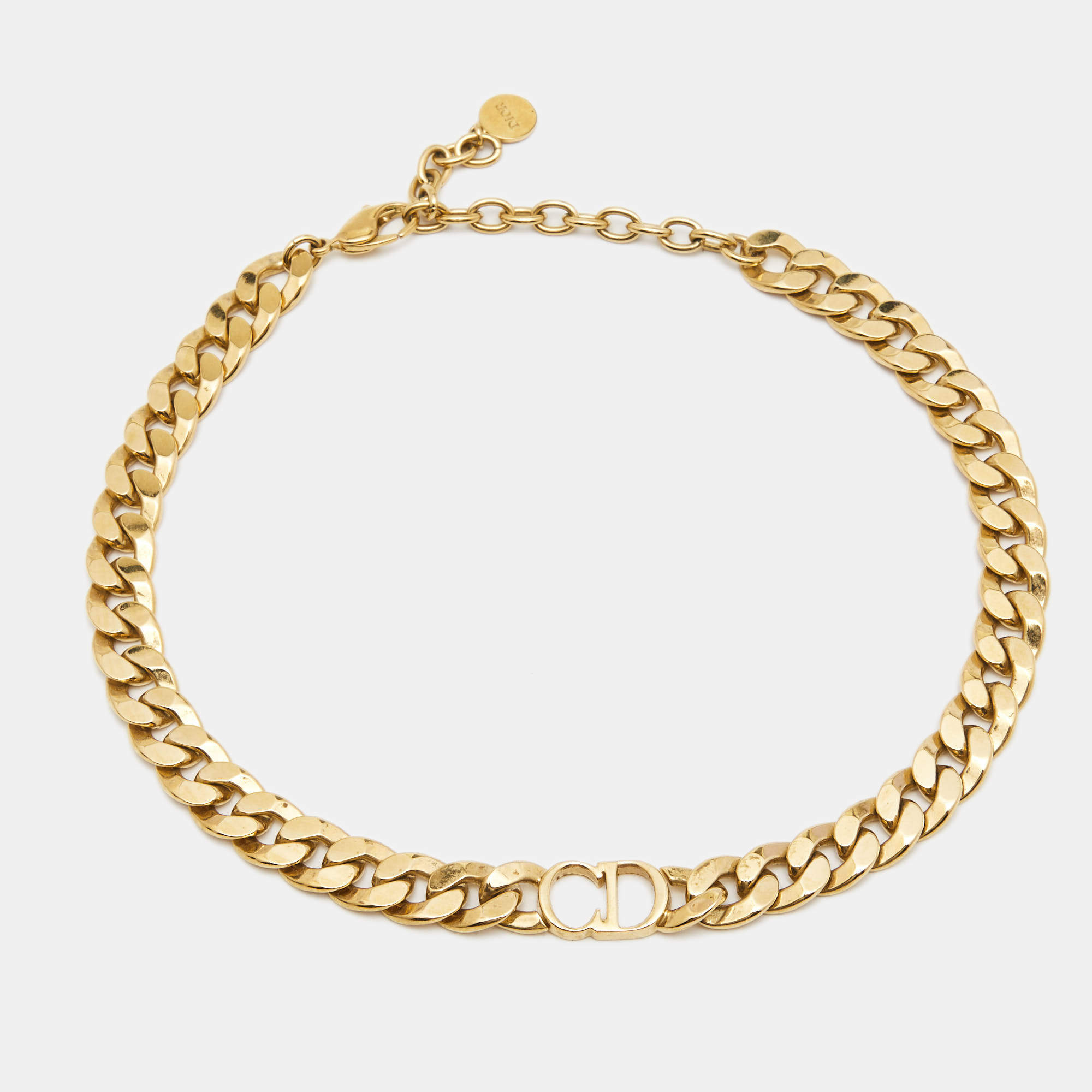 Dior Danseuse Étoile  Gold Tone Chain Link Choker Necklace