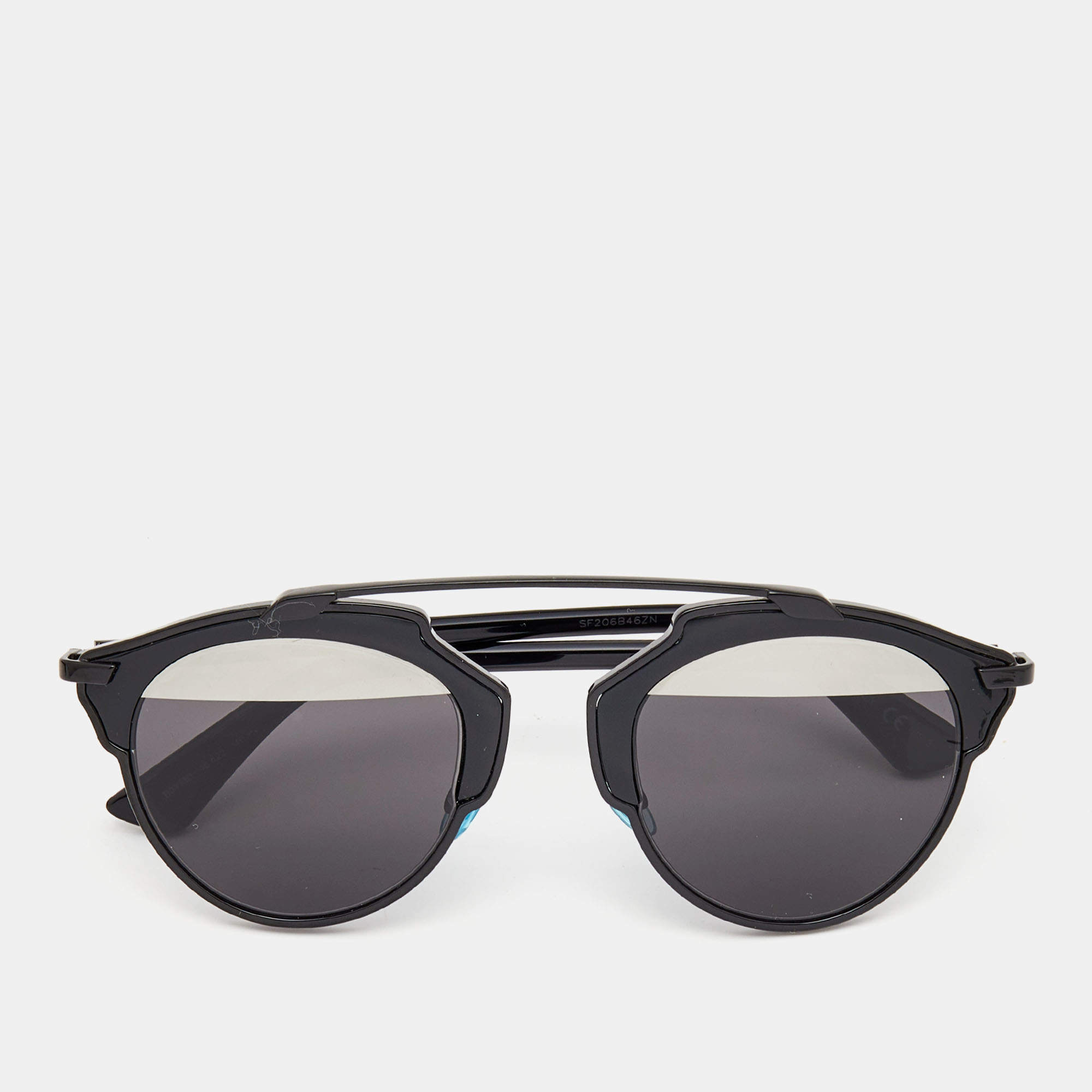 Pre Owned Dior Black/Blue Dior So Real Round Sunglasses