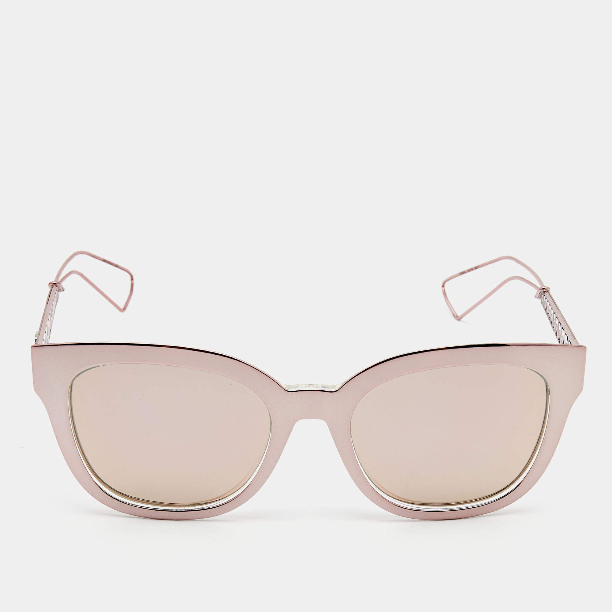 Pre Owned Dior Pink Diorama1 Mirrored Wayfarer Sunglasses