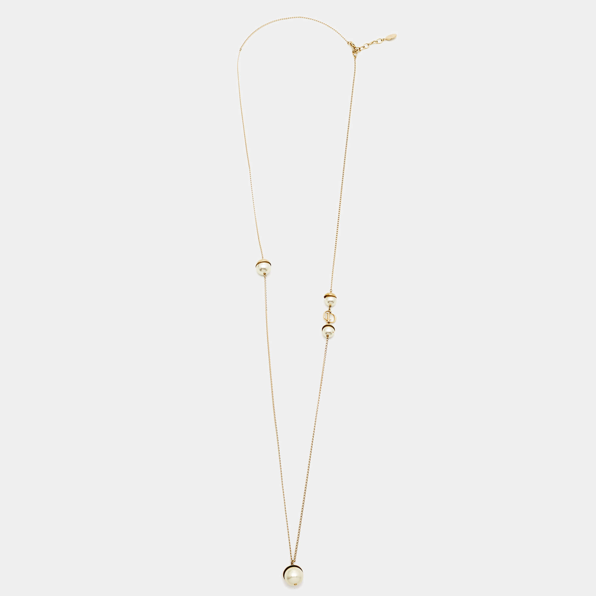 Dior Mise En Dior Faux Pearl Gold Tone Necklace