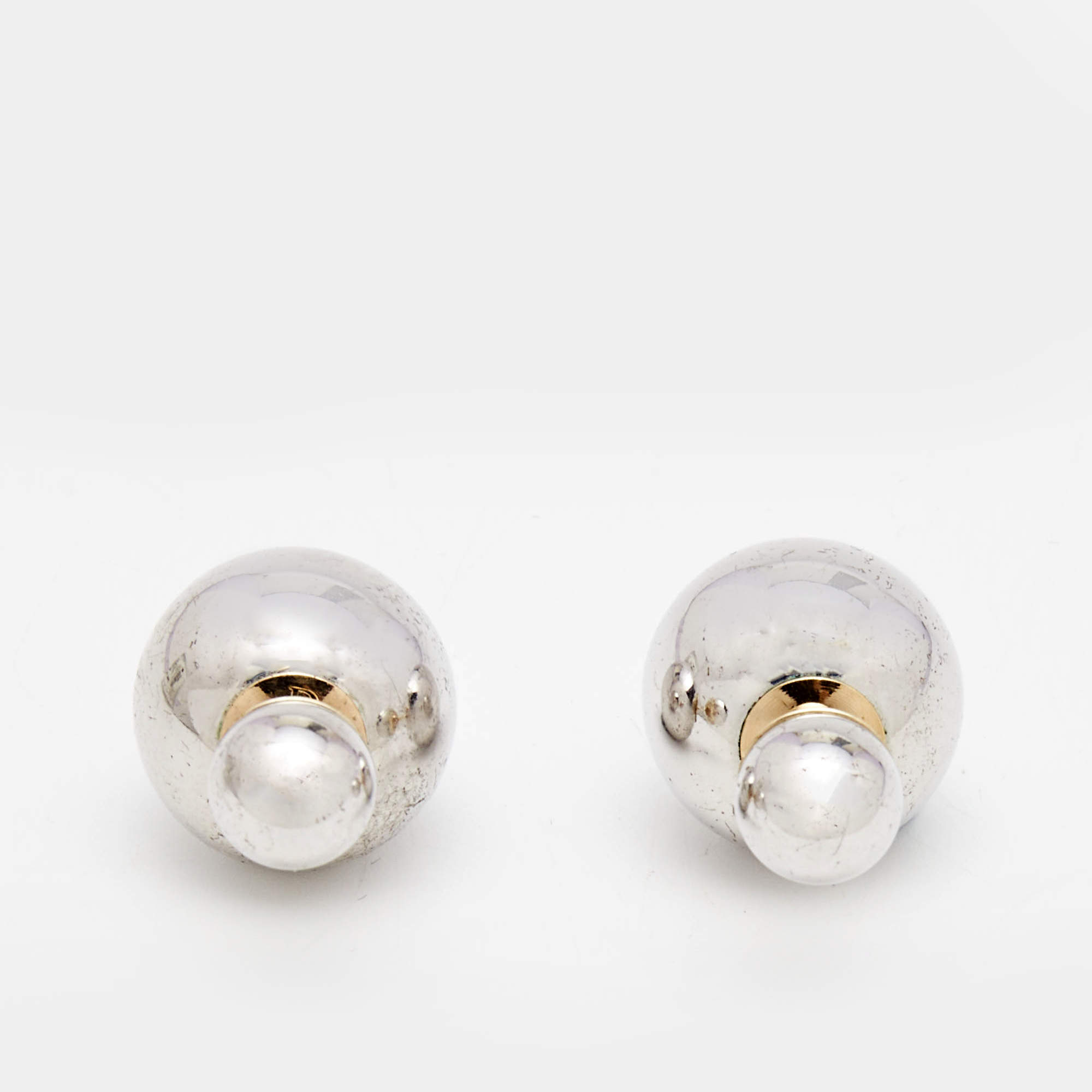 Pre Owned Dior Tribales Two Tone Earrings