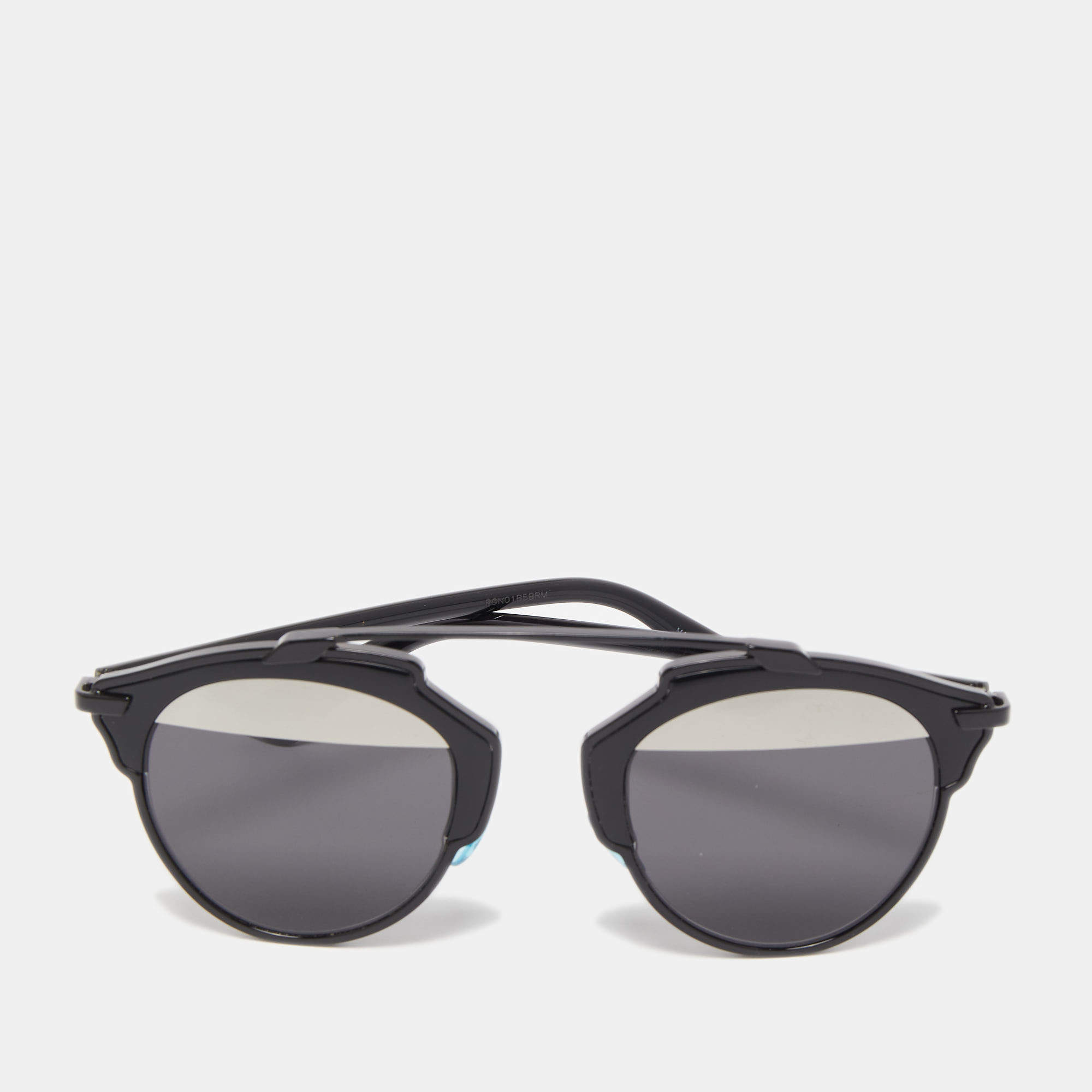 Dior Black/Silver So Real Round Sunglasses