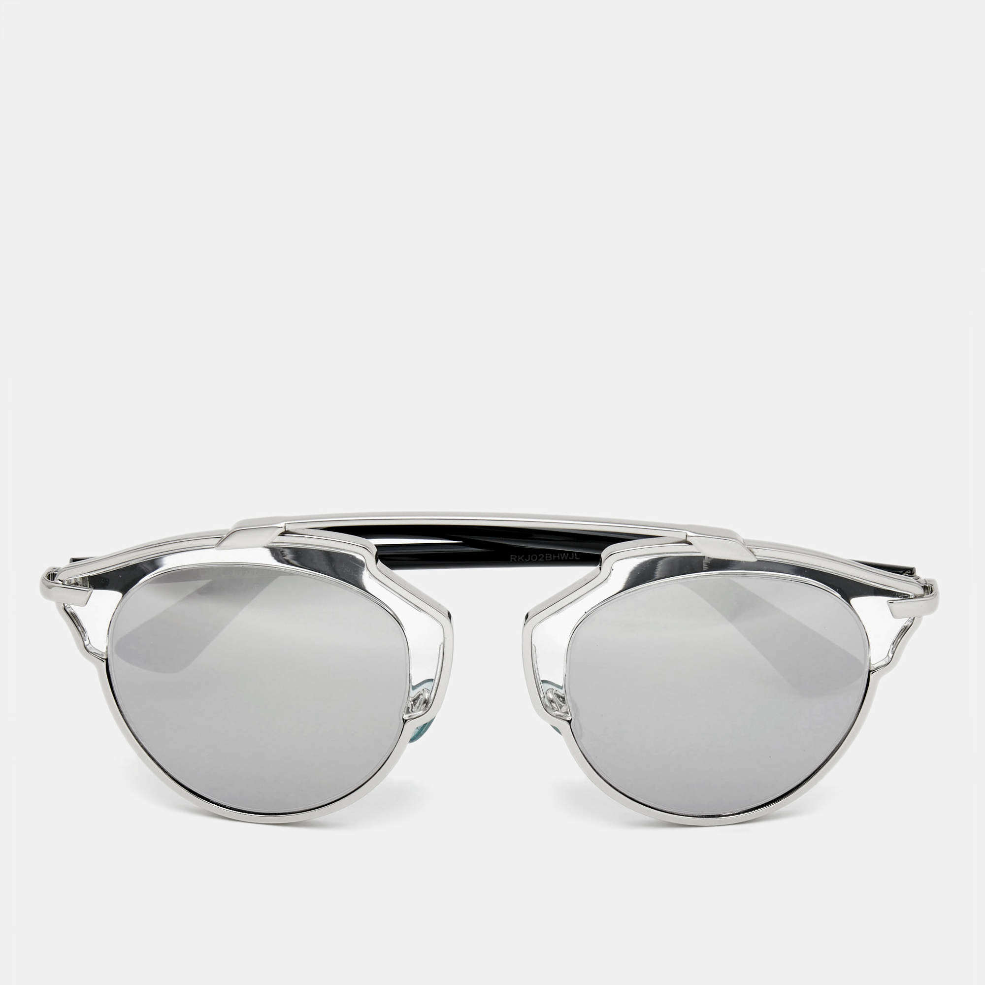 Pre Owned Dior Black/Silver Mirror So Real Aviators Sunglasses