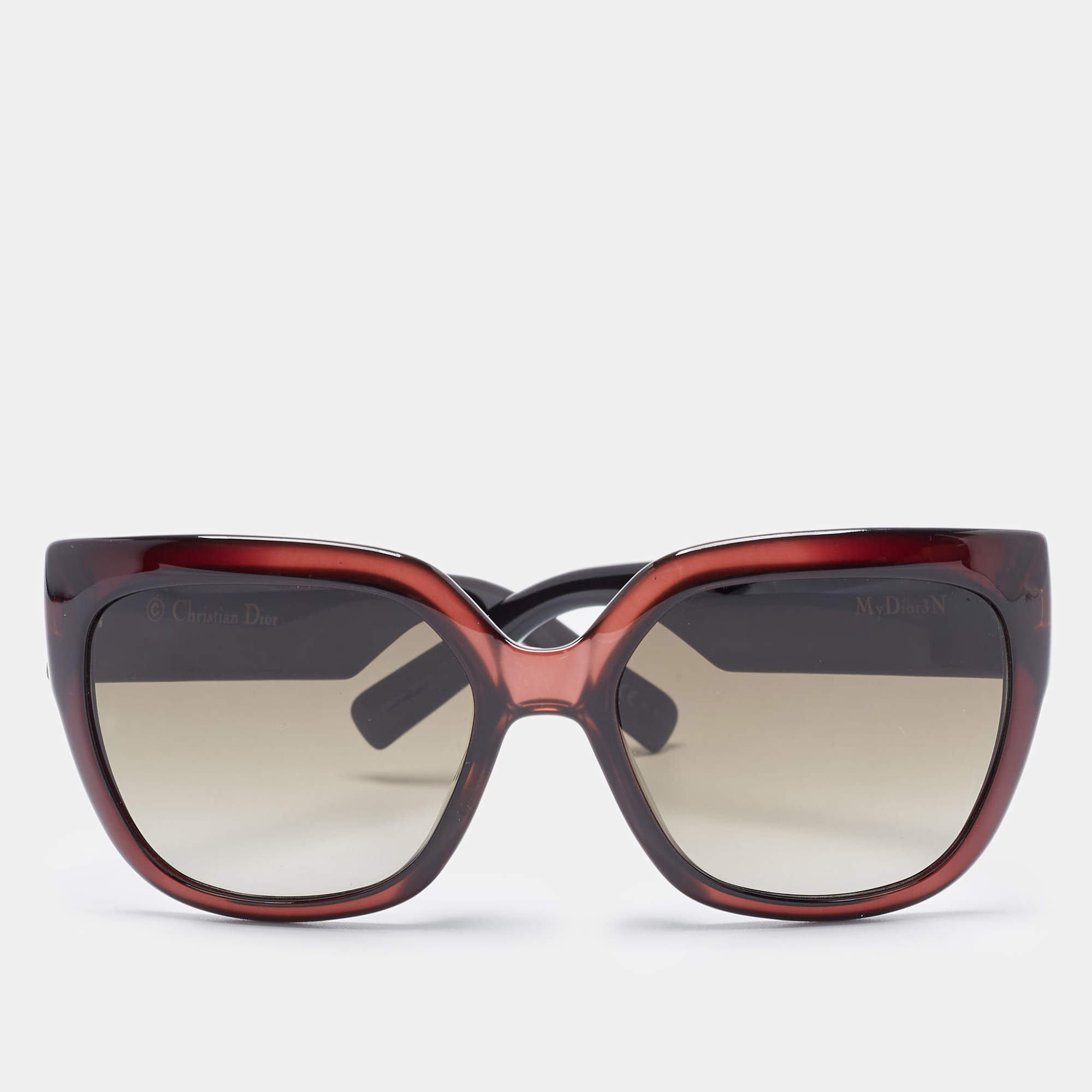 Pre Owned Dior Dark Burgundy Gradient Cannage My Dior3N Square Sunglasses