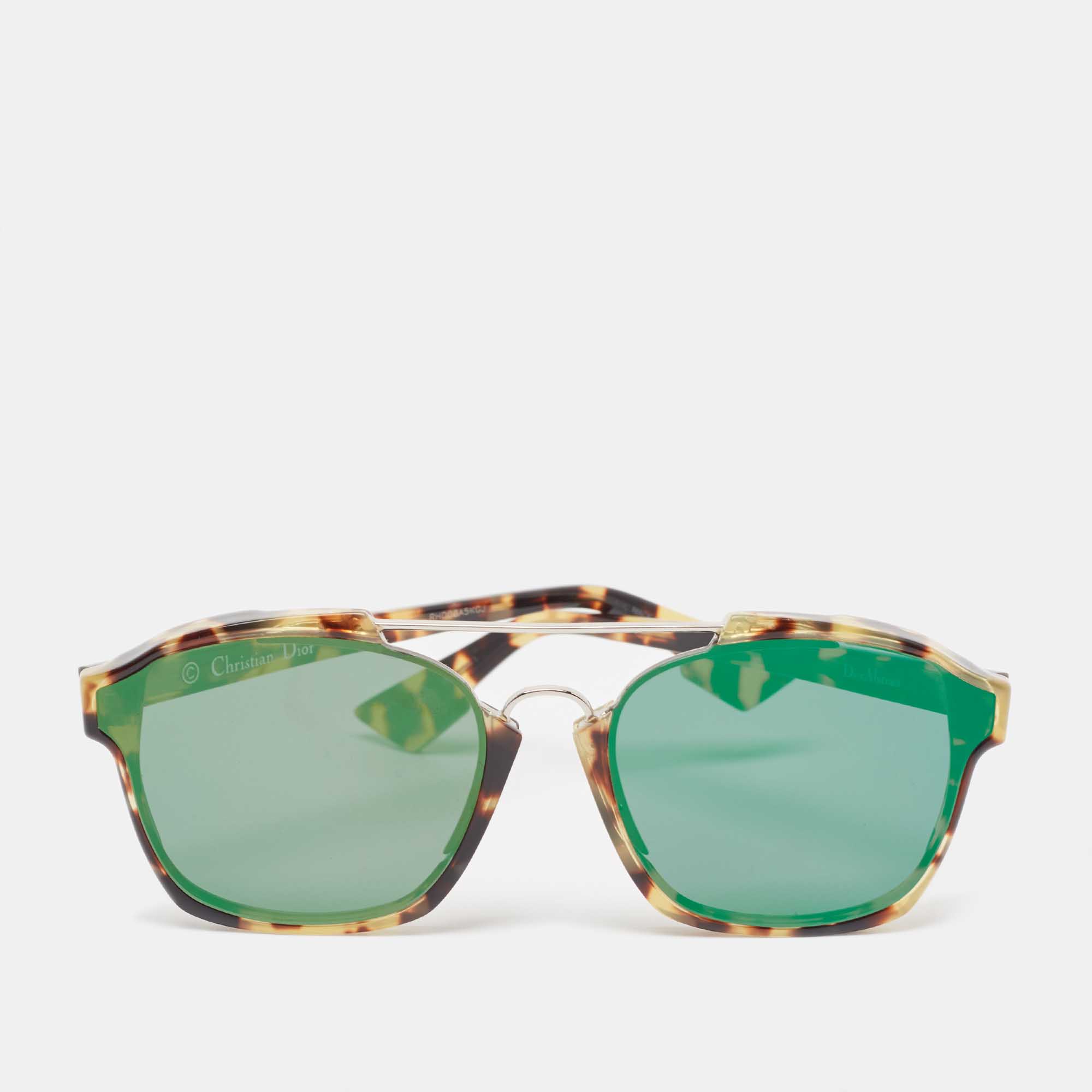 Dior Beige Tortoise Mirrored  Abstract Wayfarer Sunglasses