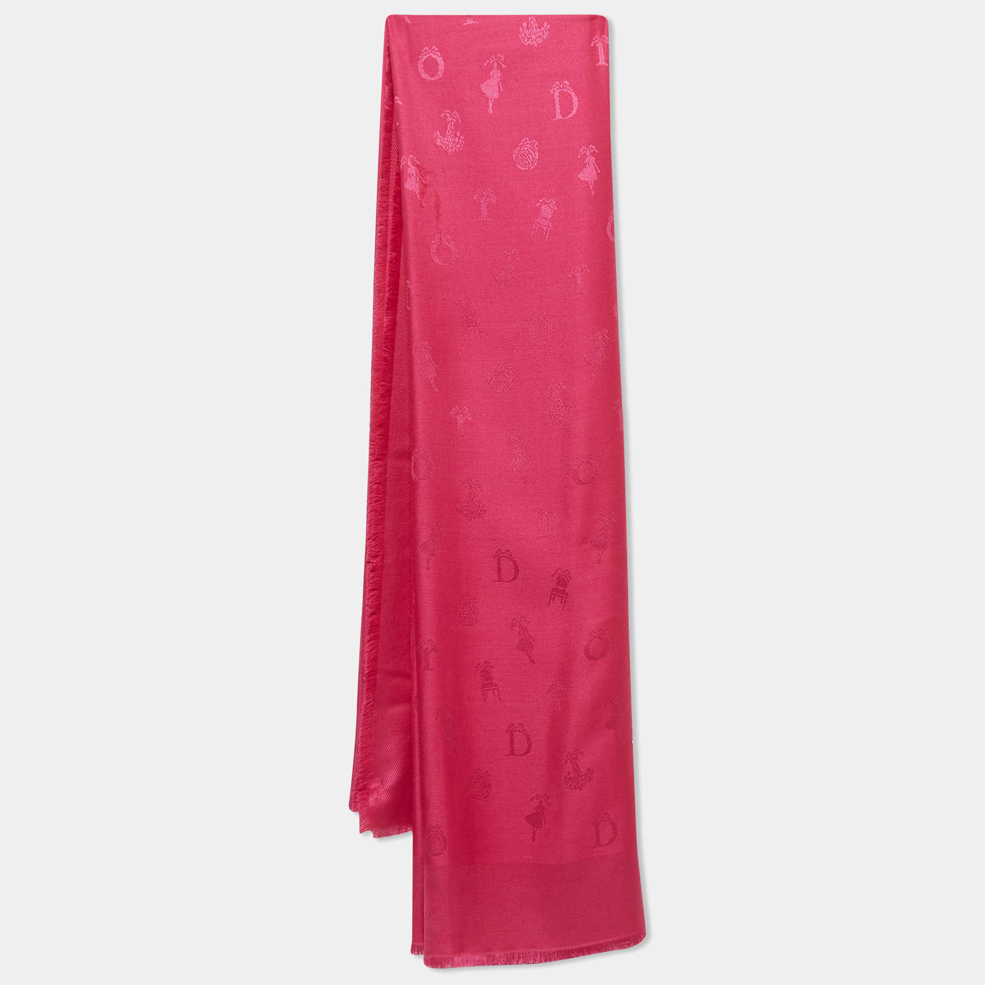 Dior Pink So Dior Jacquard Silk & Wool Shawl