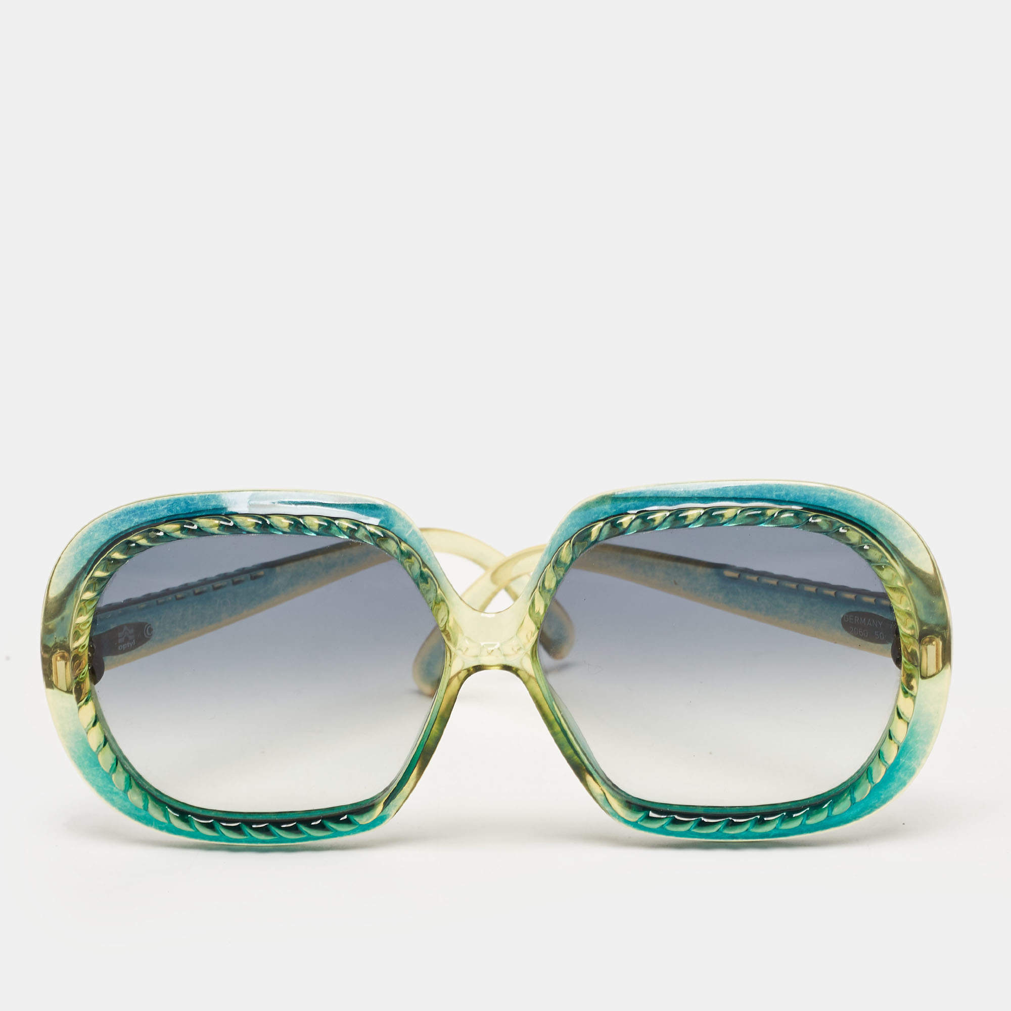 Pre Owned Dior Green/Golden Lady Dior Stud 086QT Sunglasses