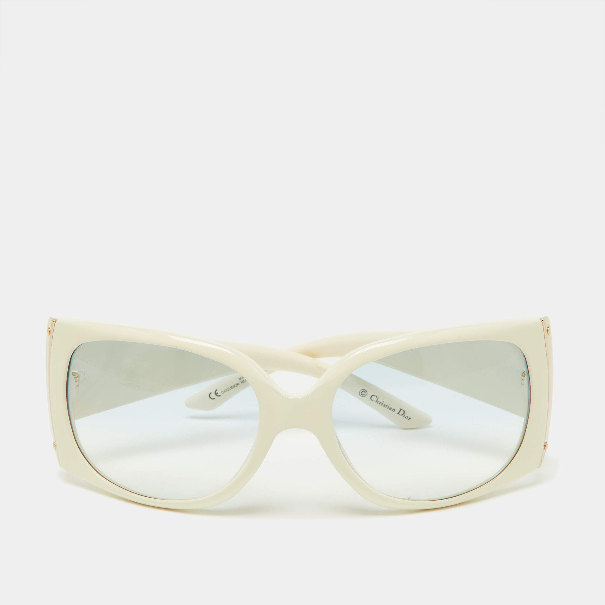 Pre Owned Dior White/Grey Gradient Daiquidior N5A5M Rectangle Sunglasses