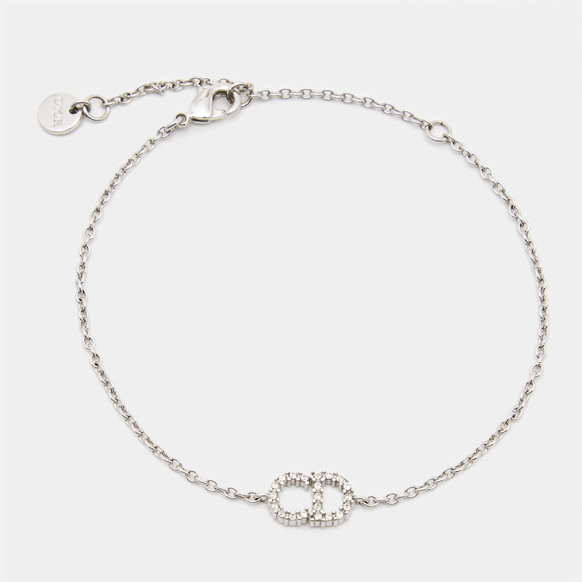 Dior CD Crystal Silver Tone Bracelet