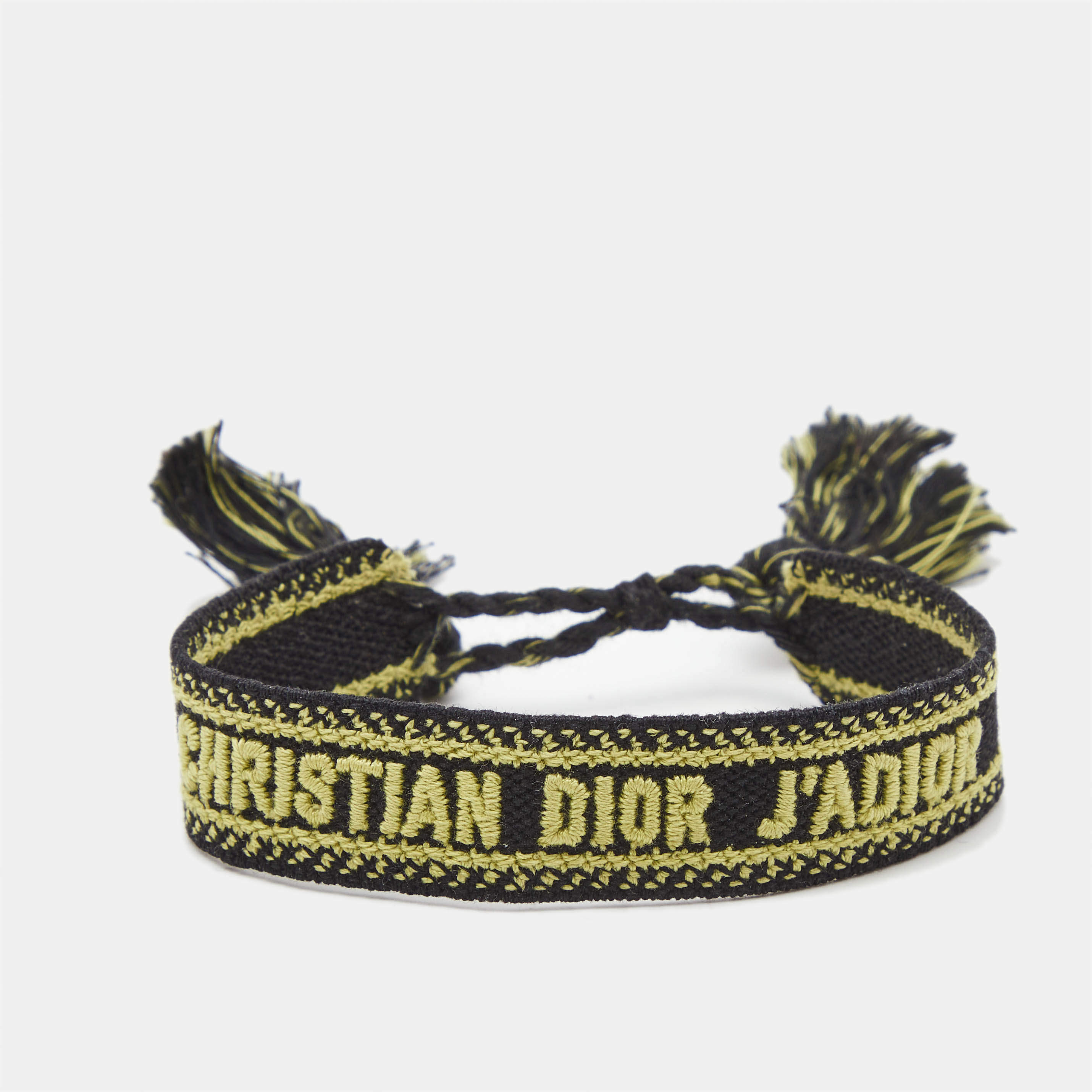 Pre Owned Dior J'adior Embroidered Woven Fabric Bracelet