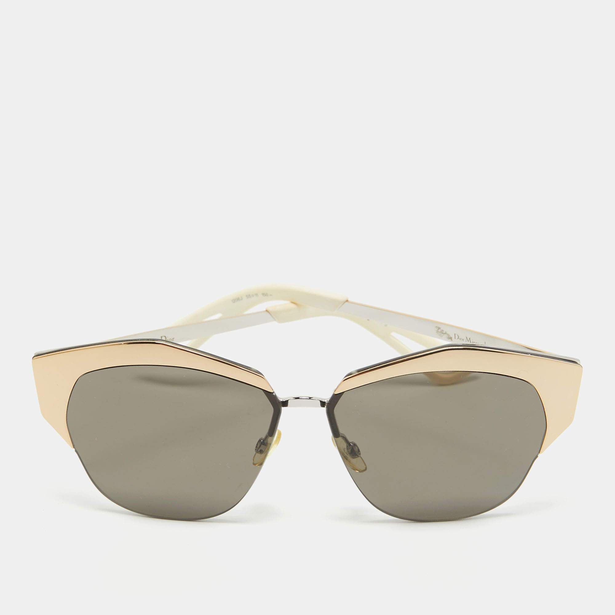 Pre Owned Dior Gold/Black I1206J Mirrored Sunglasses