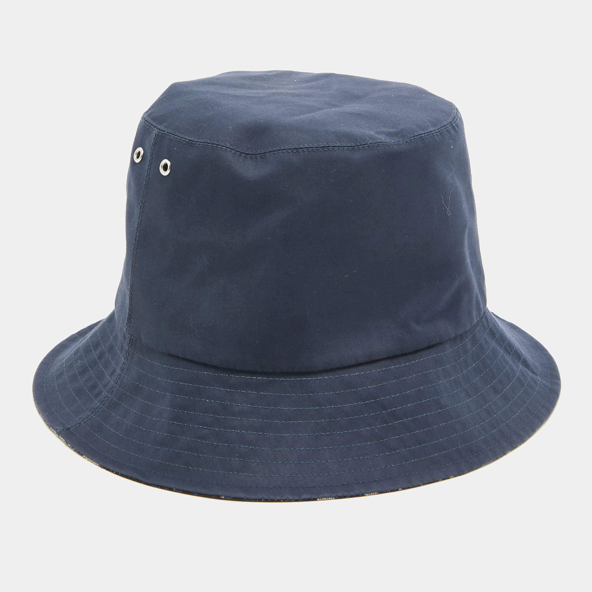 Pre Owned Christian Dior Oblique Reversible Teddy-D Brim Bucket Hat