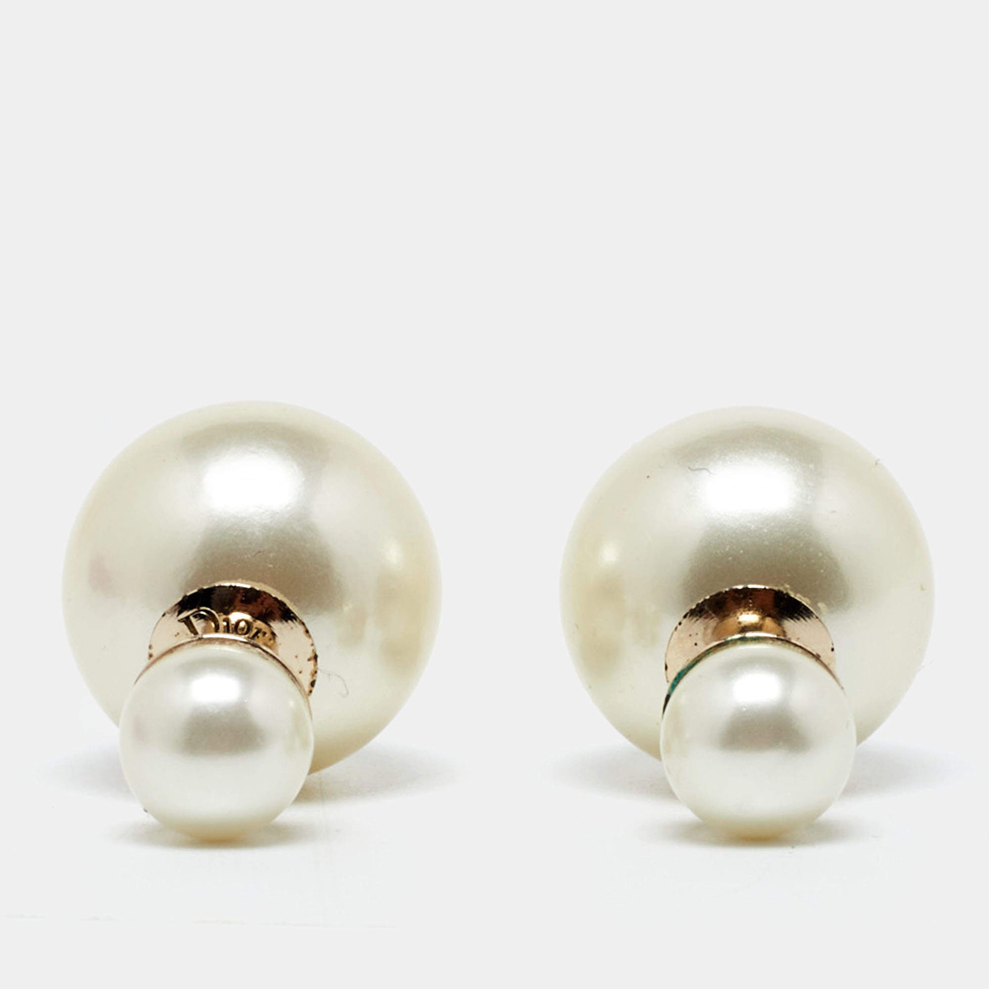 Dior Tribales Faux Pearl Gold Tone Earrings Dior The Luxury Closet 8928