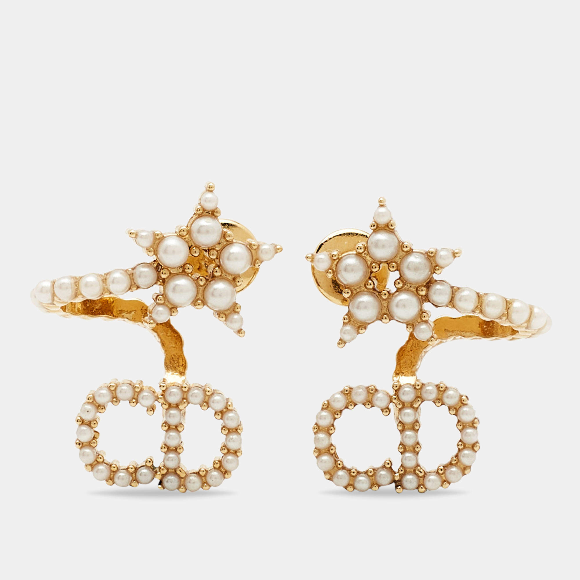 Dior Clair D Lune Faux Pearl Gold Tone Earrings Dior | TLC US